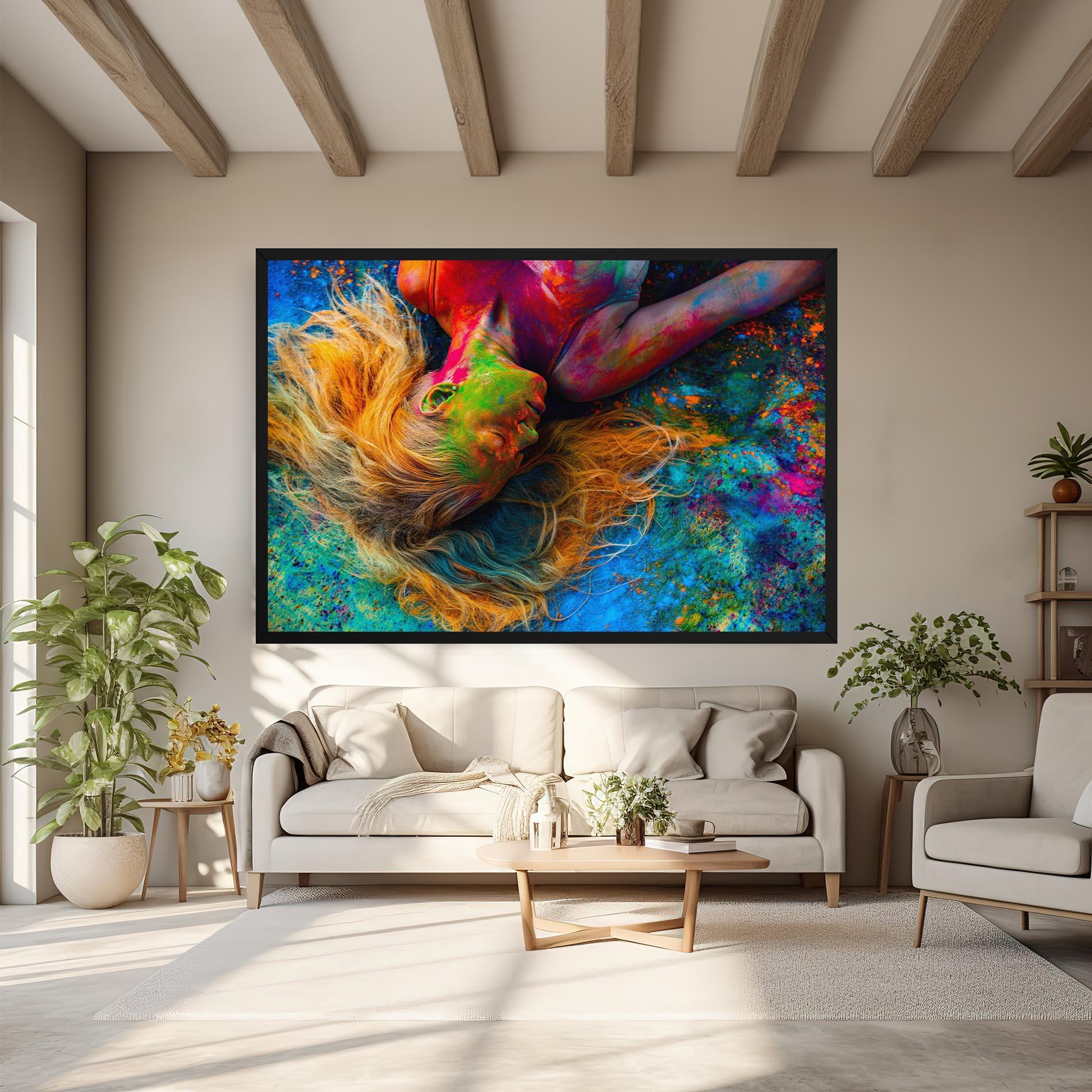 Vászonkép Powder Holi Woman mockup 6