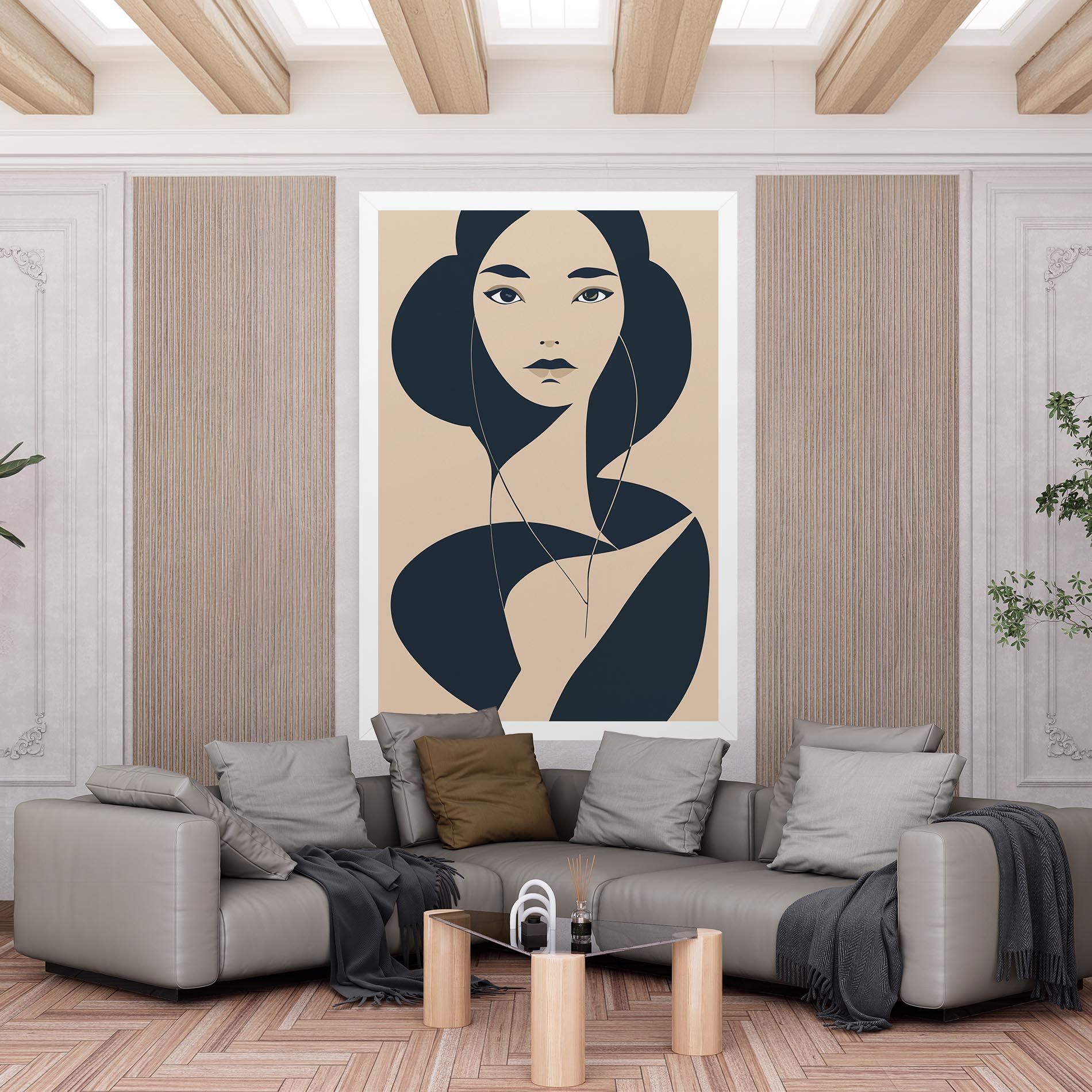 Cream Blue Woman mockup 6