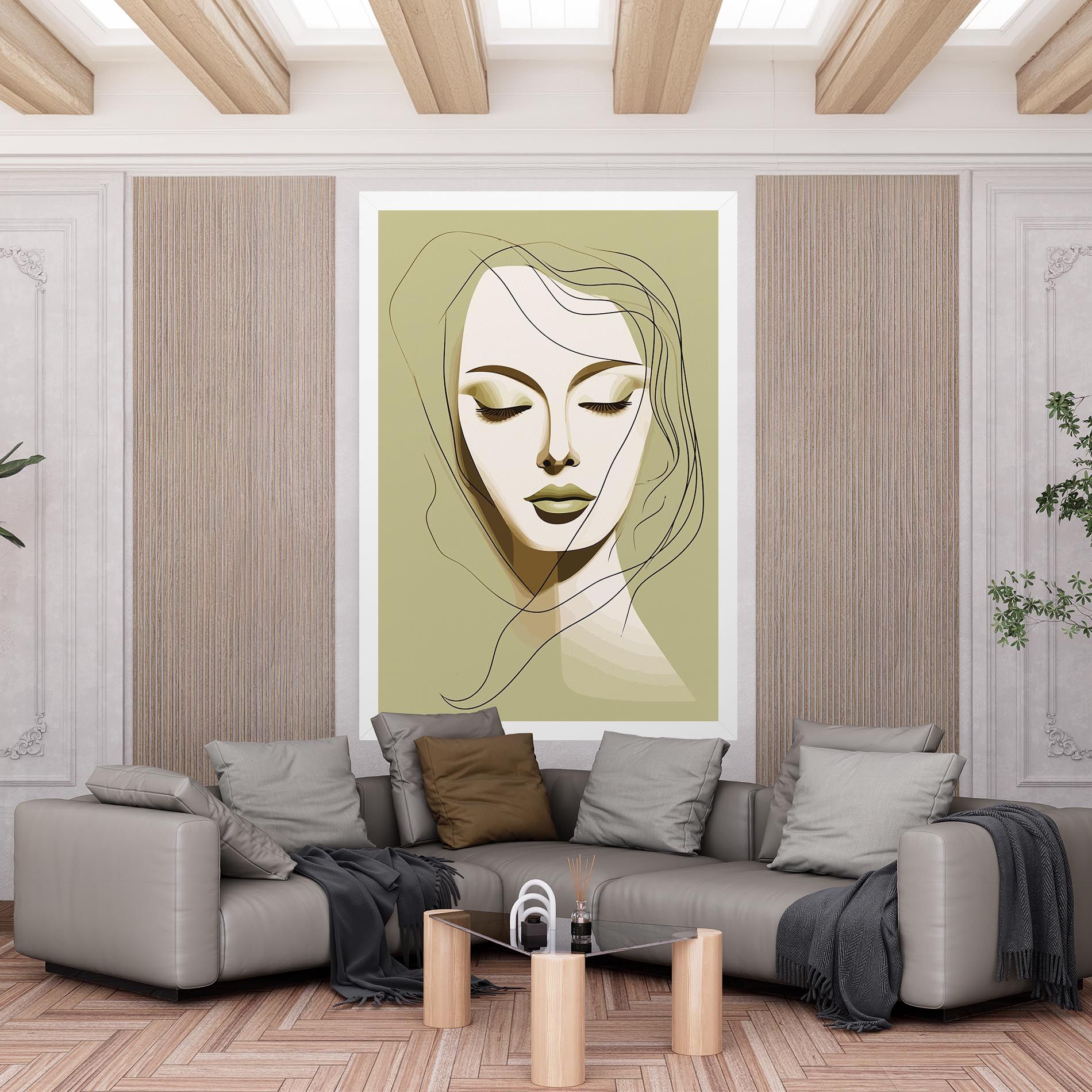 Cream Womans Face mockup 6