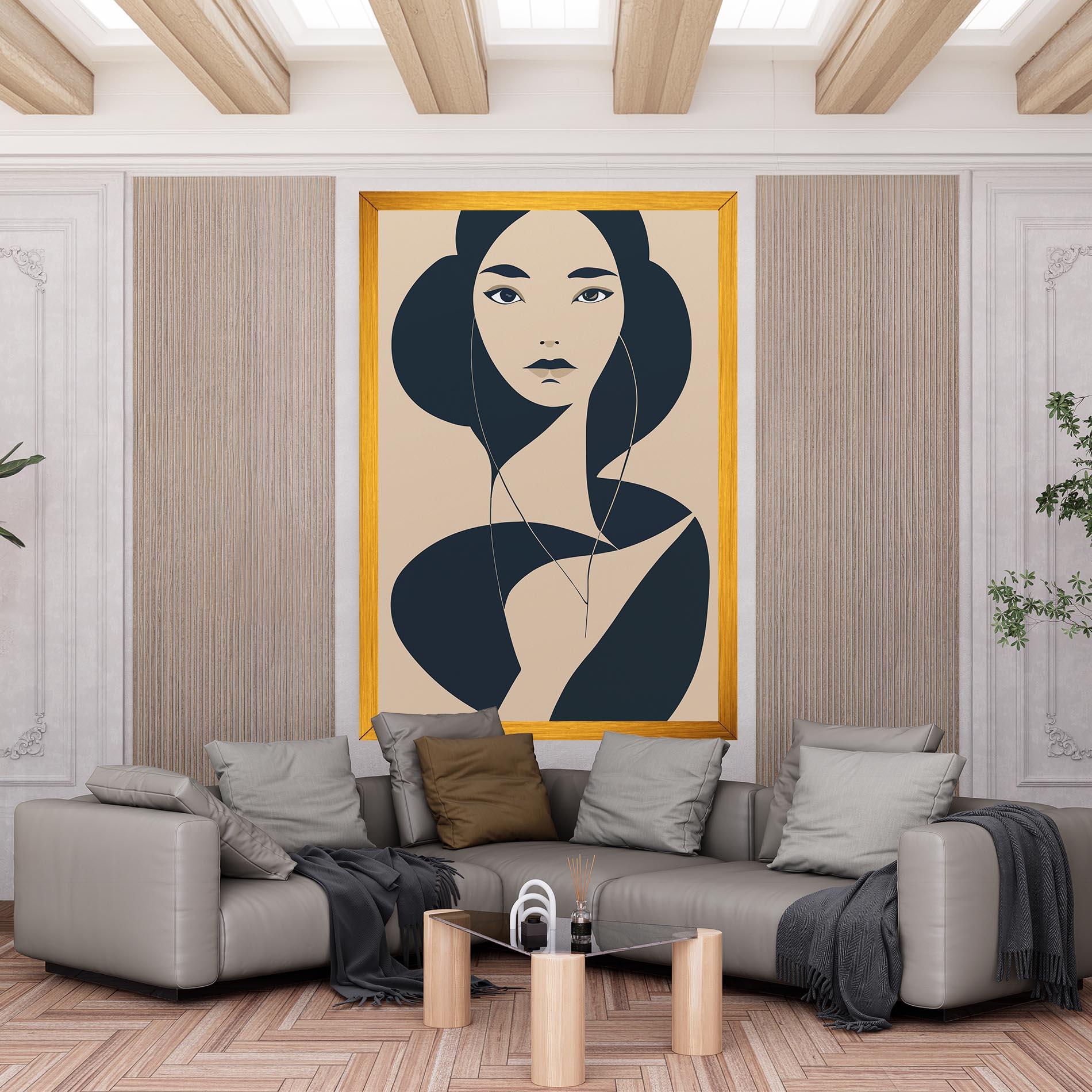 Vászonkép Cream Blue Woman mockup 6