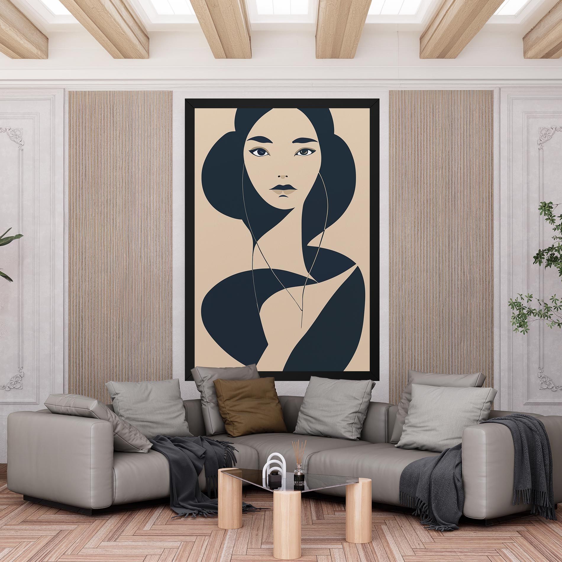 Cream Blue Woman mockup 6