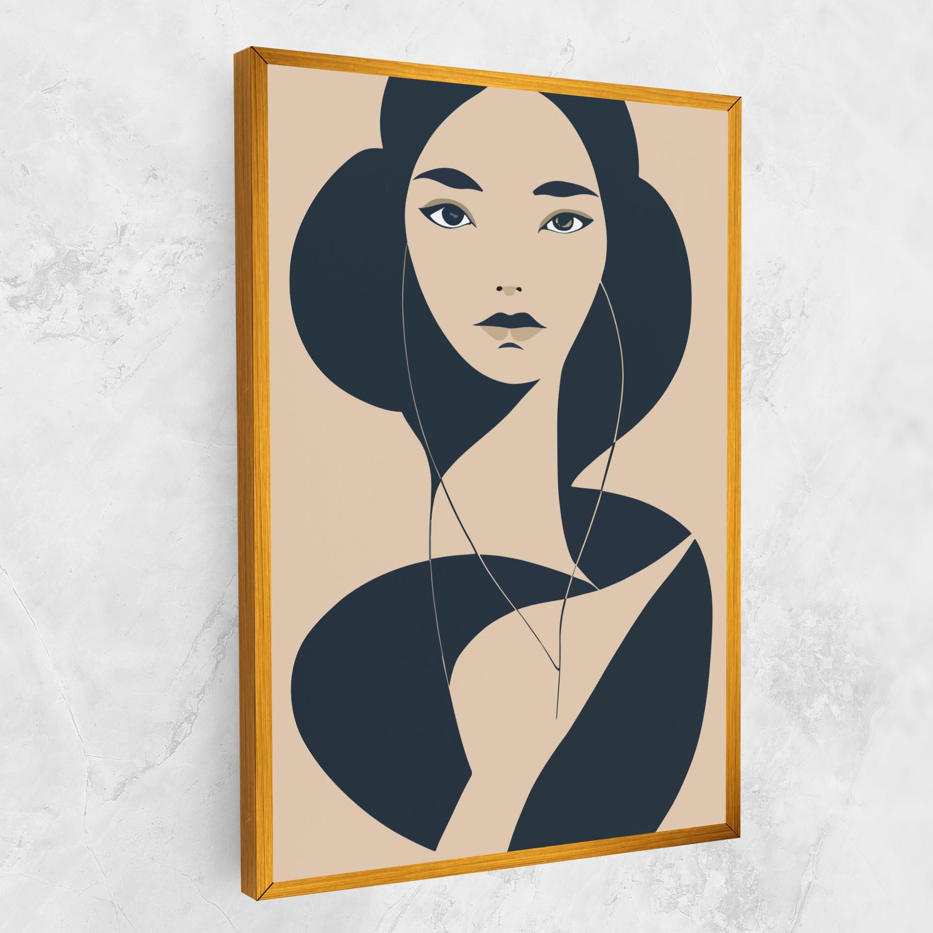 Vászonkép Cream Blue Woman mockup 1