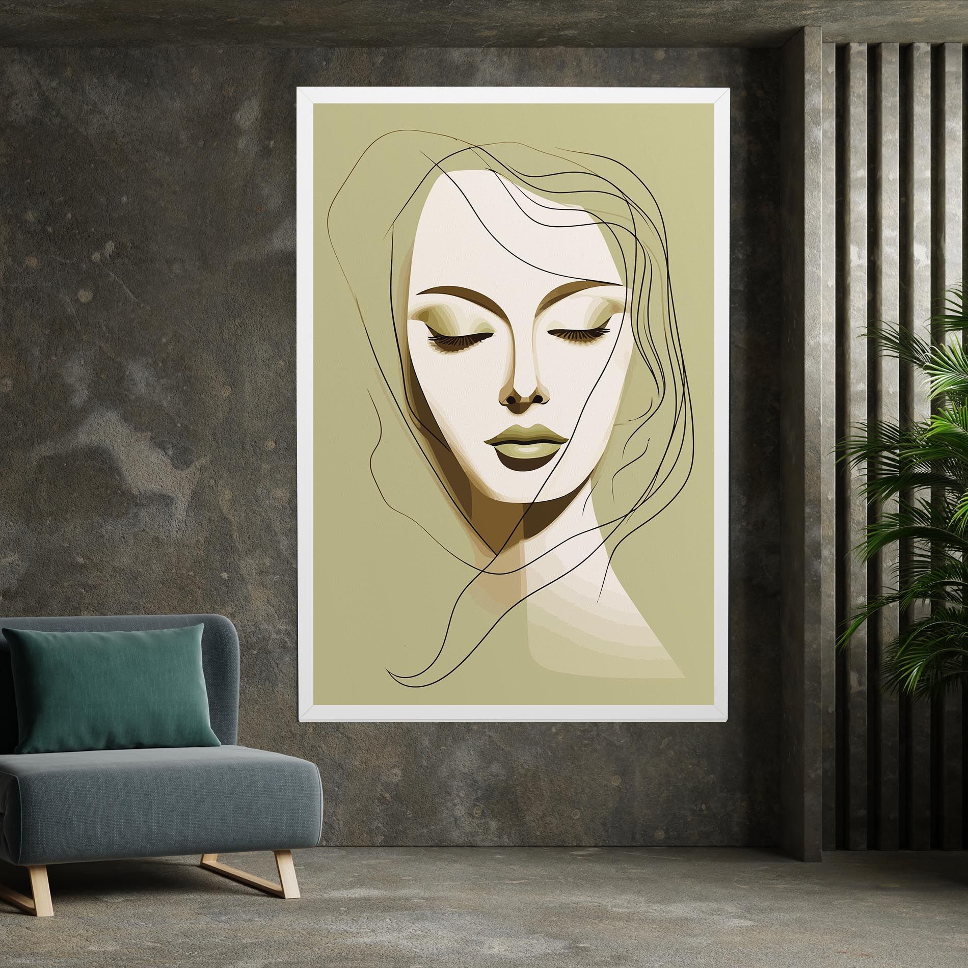 Cream Womans Face mockup 7