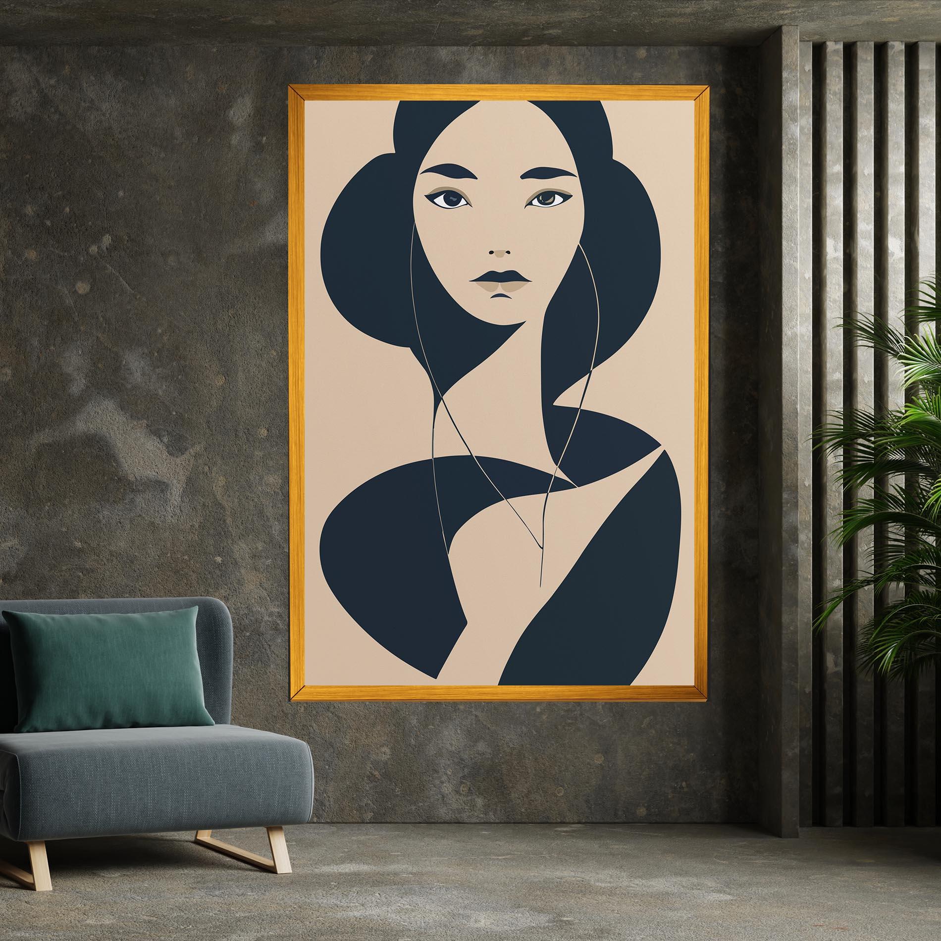 Vászonkép Cream Blue Woman mockup 7