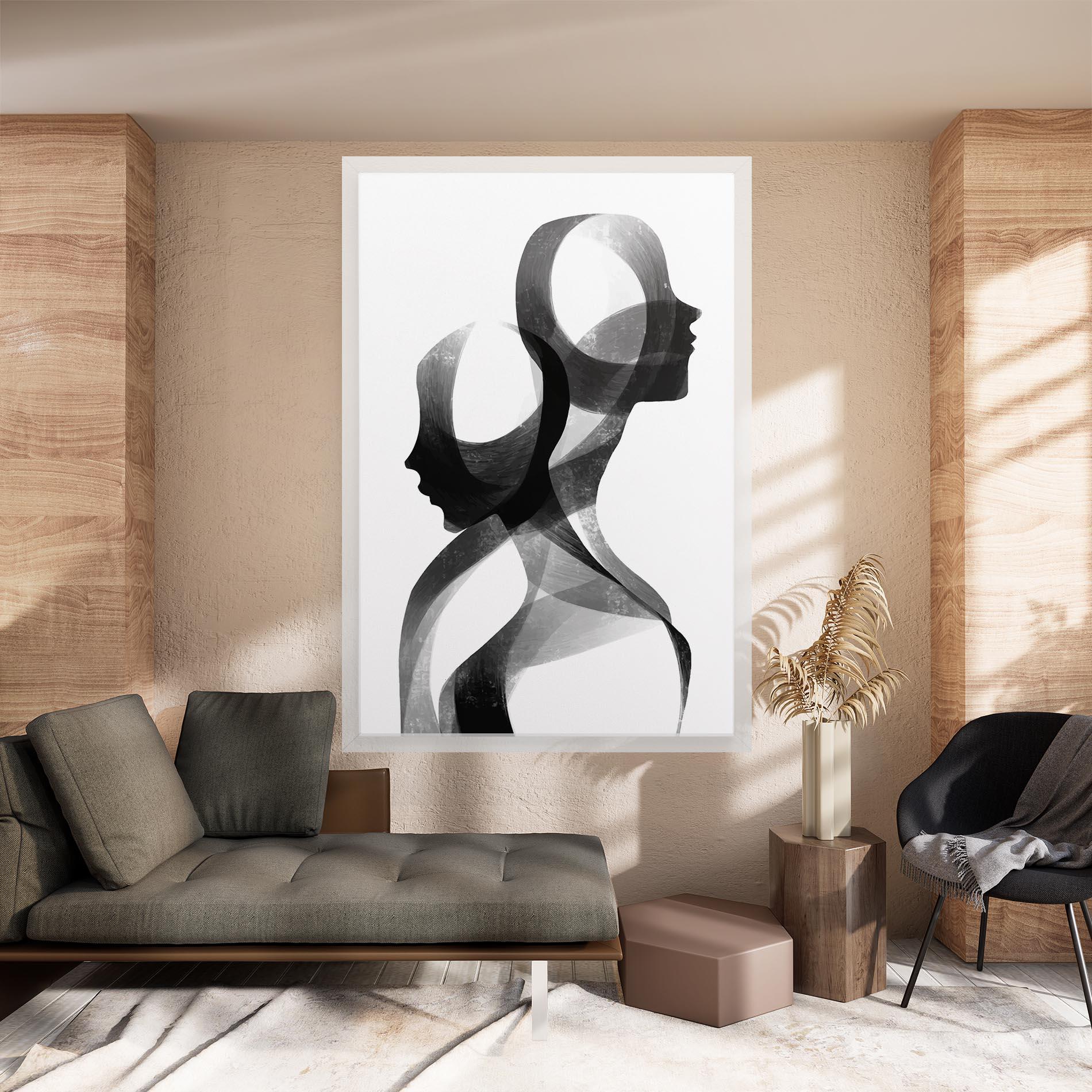 Vászonkép Abstract Grey Couple mockup 8