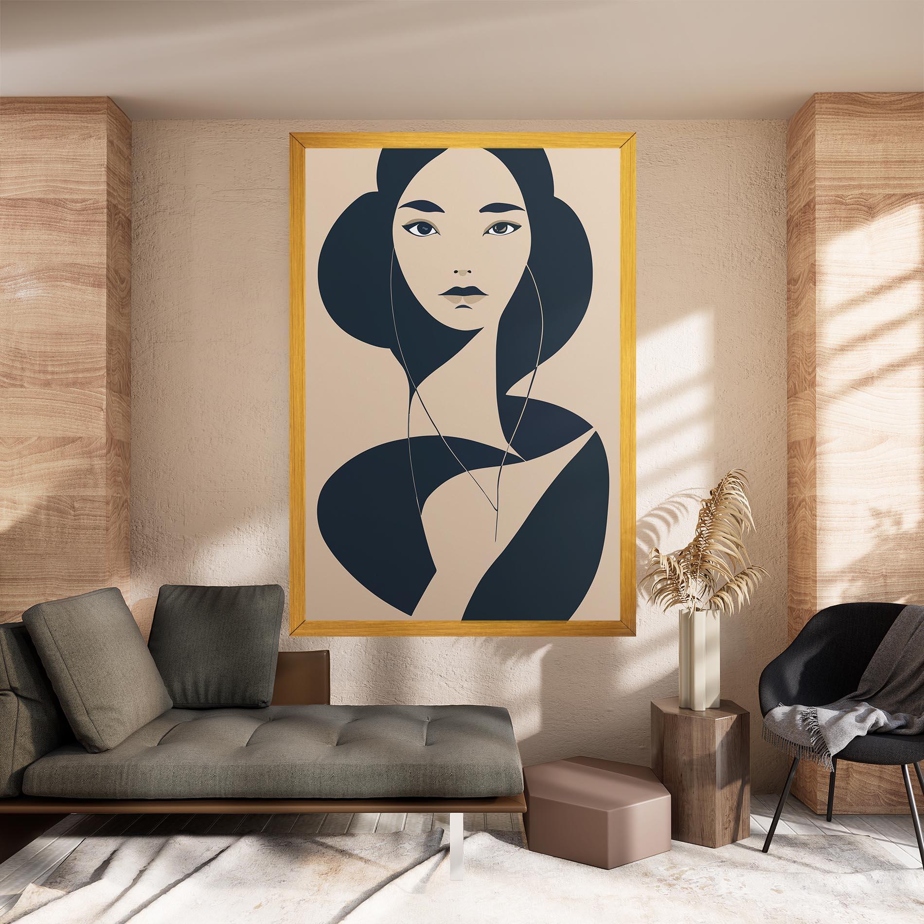 Vászonkép Cream Blue Woman mockup 8