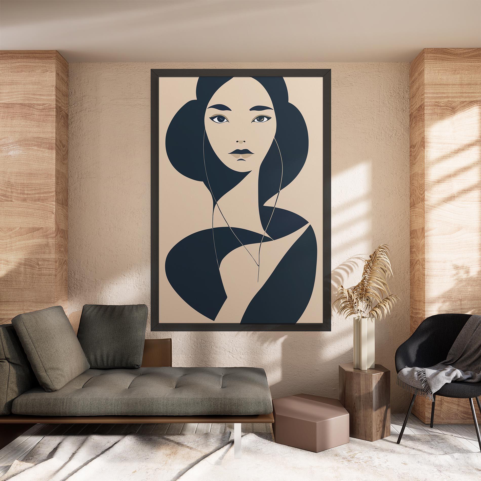 Vászonkép Cream Blue Woman mockup 8