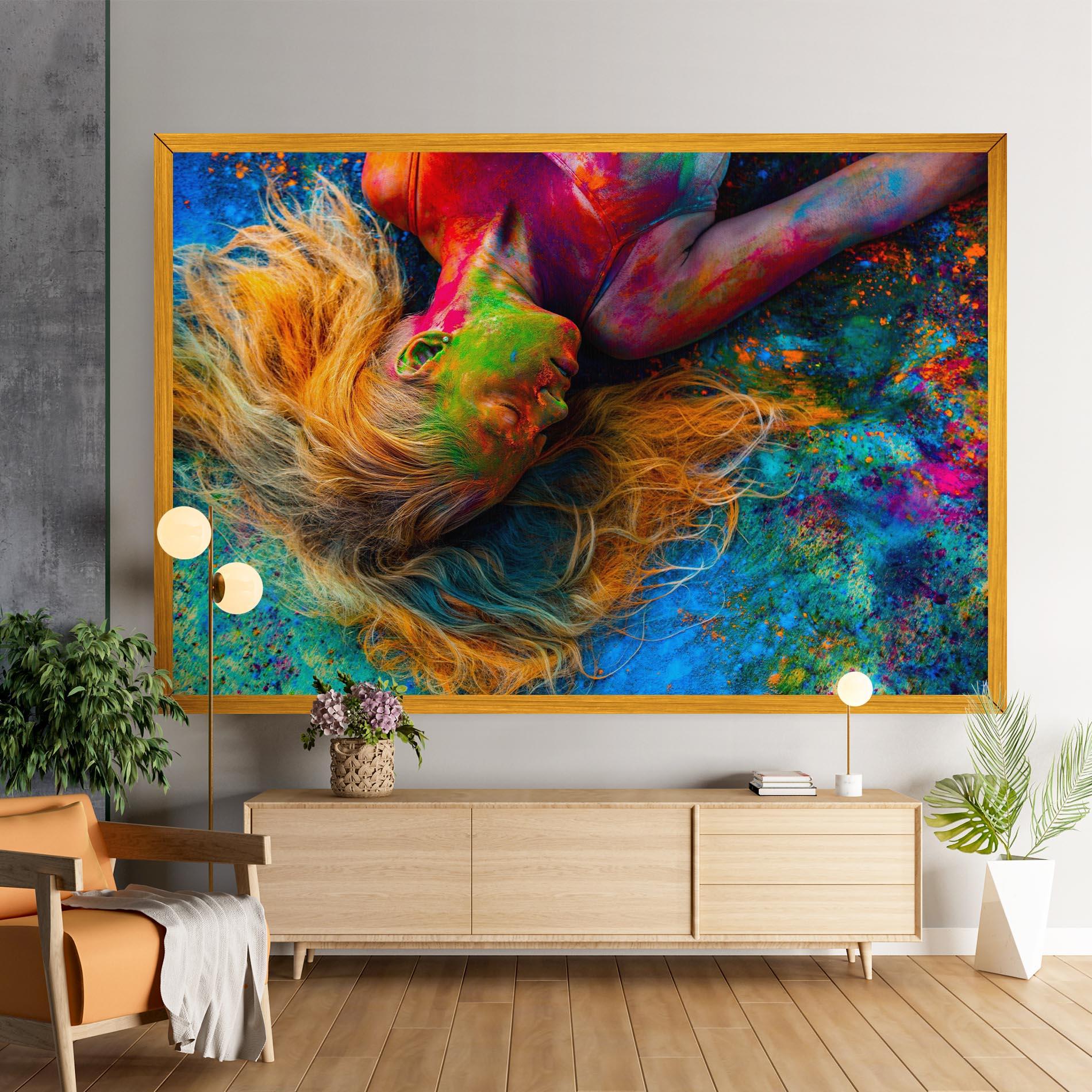 Vászonkép Powder Holi Woman mockup 9