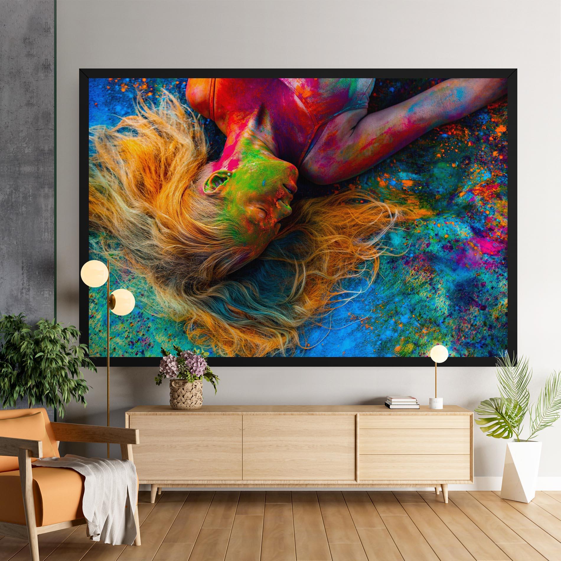 Vászonkép Powder Holi Woman mockup 9