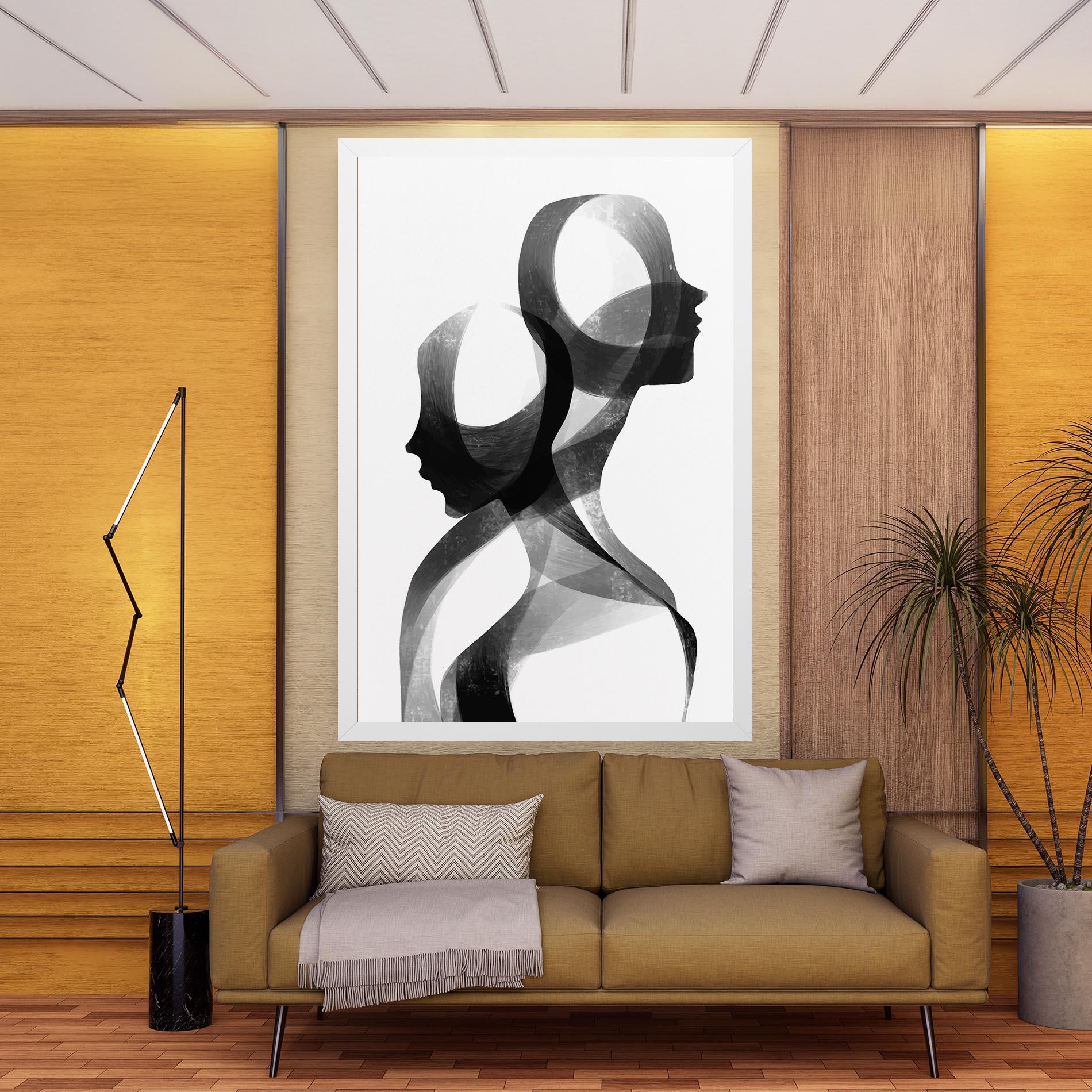 Vászonkép Abstract Grey Couple mockup 9