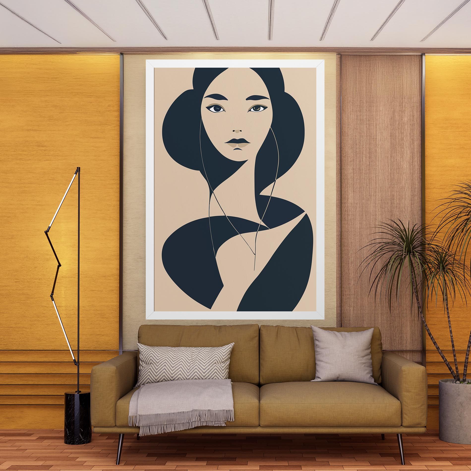 Cream Blue Woman mockup 9