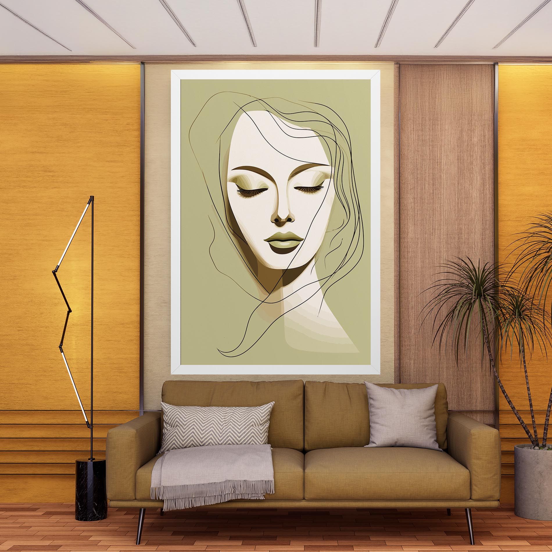 Cream Womans Face mockup 9