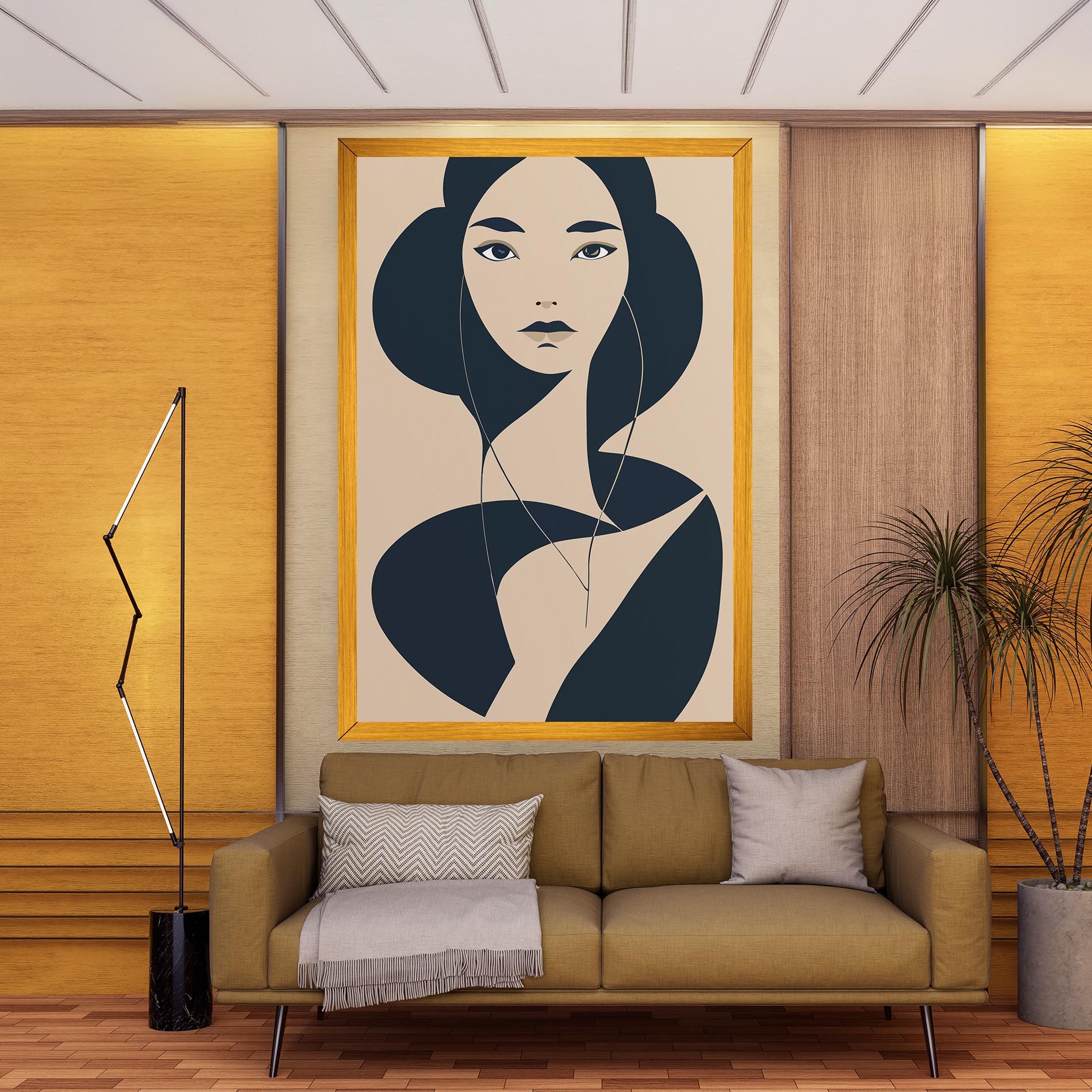 Cream Blue Woman mockup 9