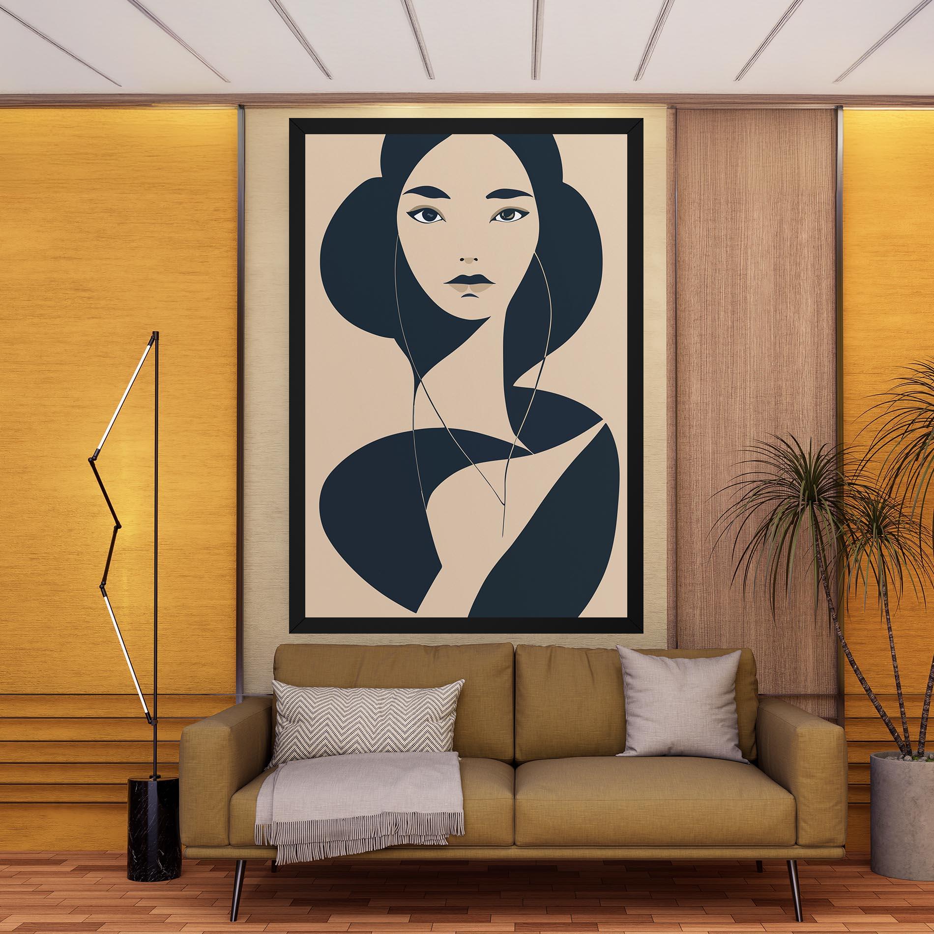 Vászonkép Cream Blue Woman mockup 9