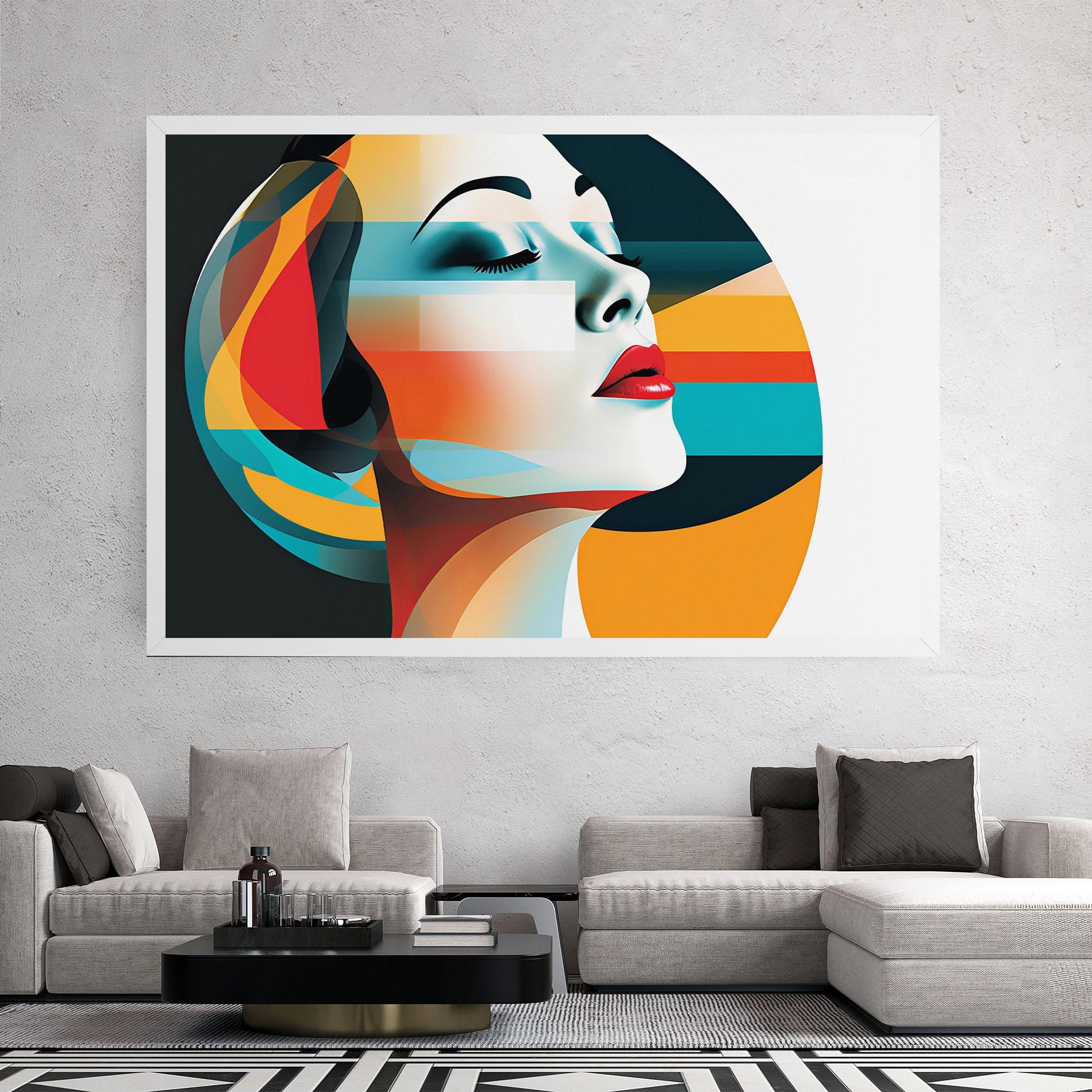 Vászonkép Blue Abstract Makeup mockup 2