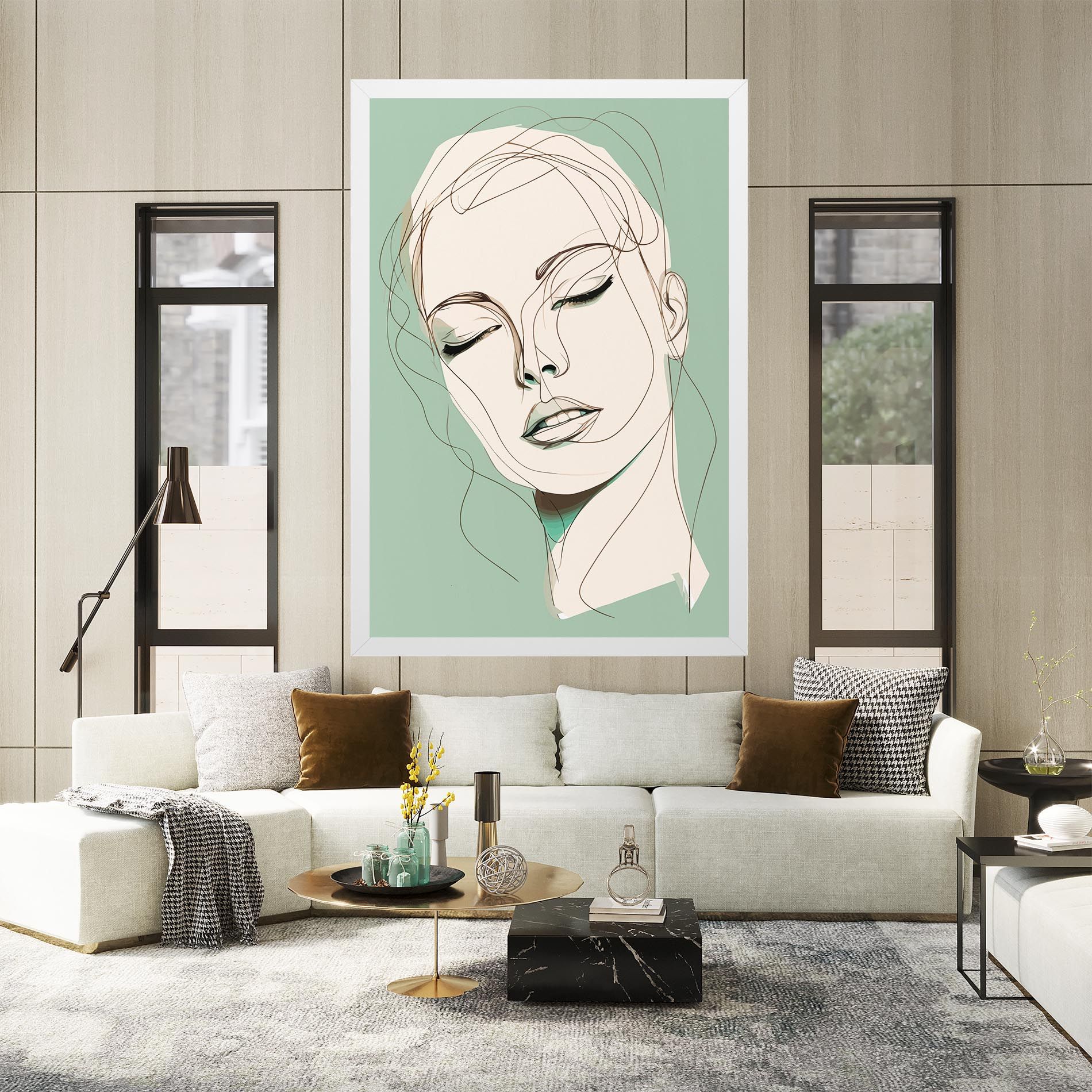 Green White Face mockup 2