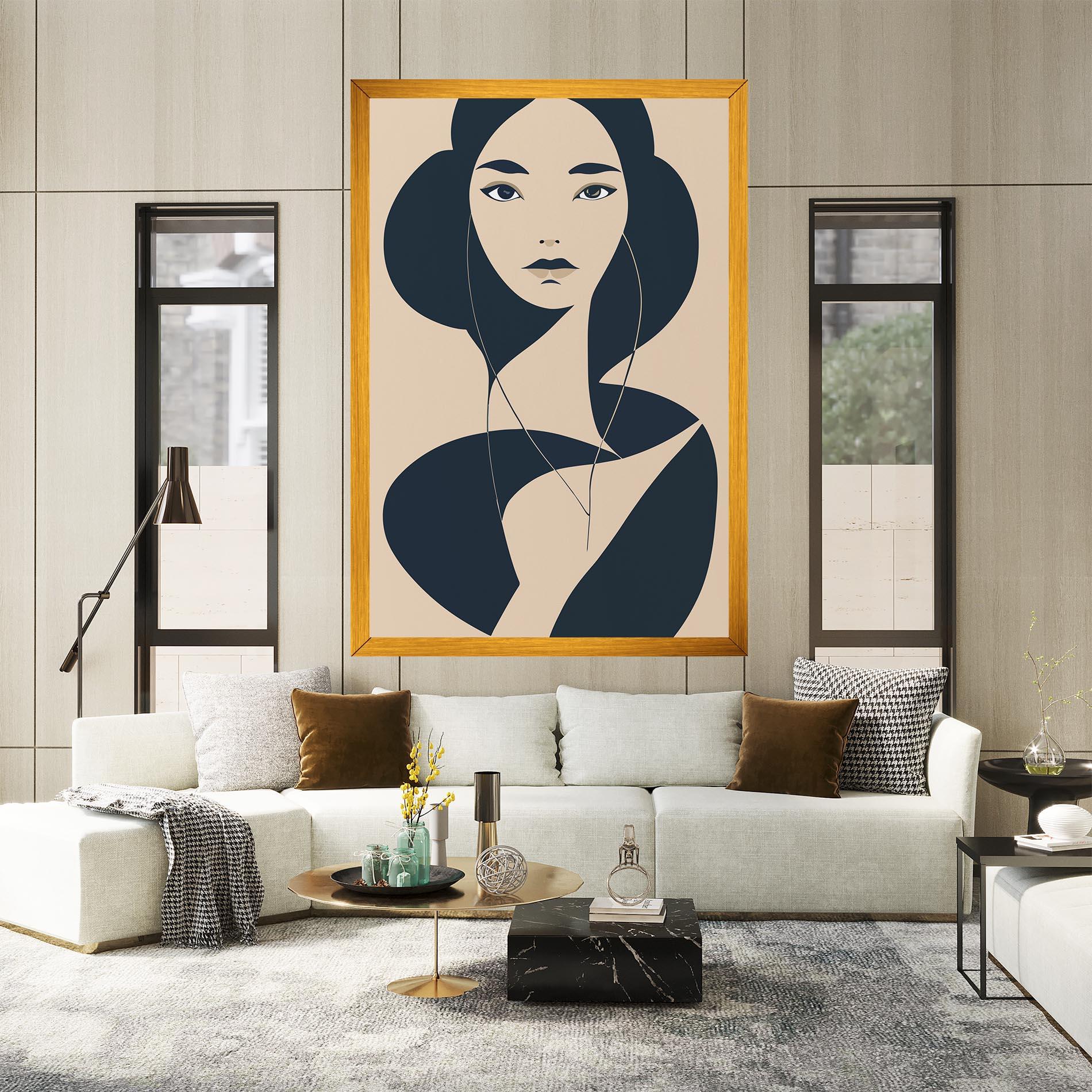 Vászonkép Cream Blue Woman mockup 2