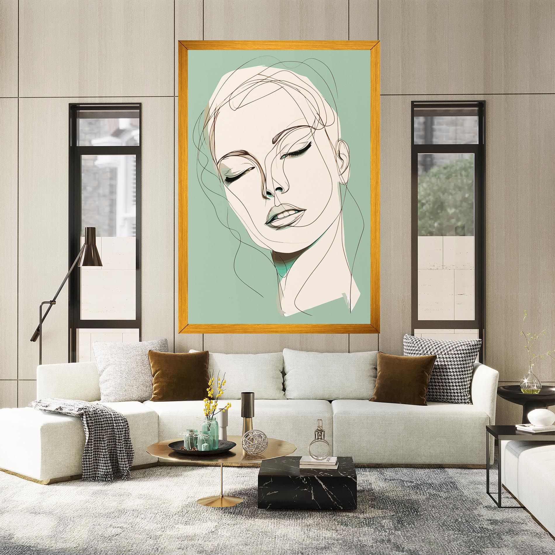 Green White Face mockup 2