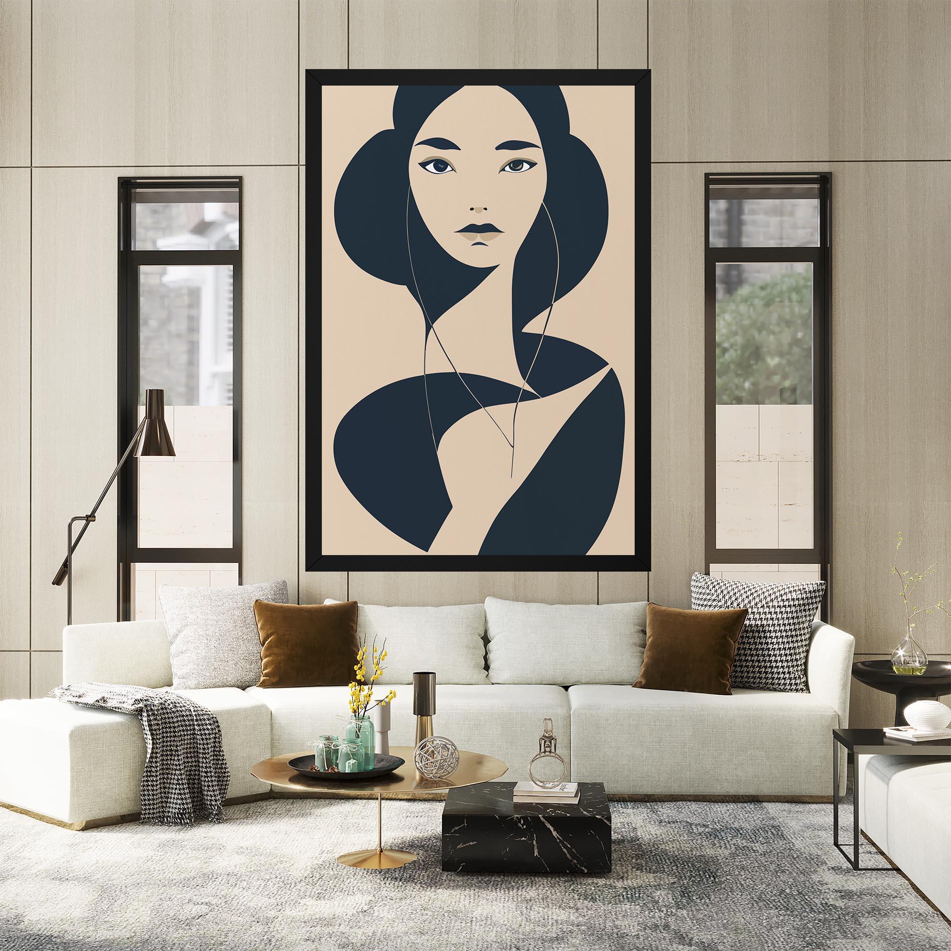 Vászonkép Cream Blue Woman mockup 2