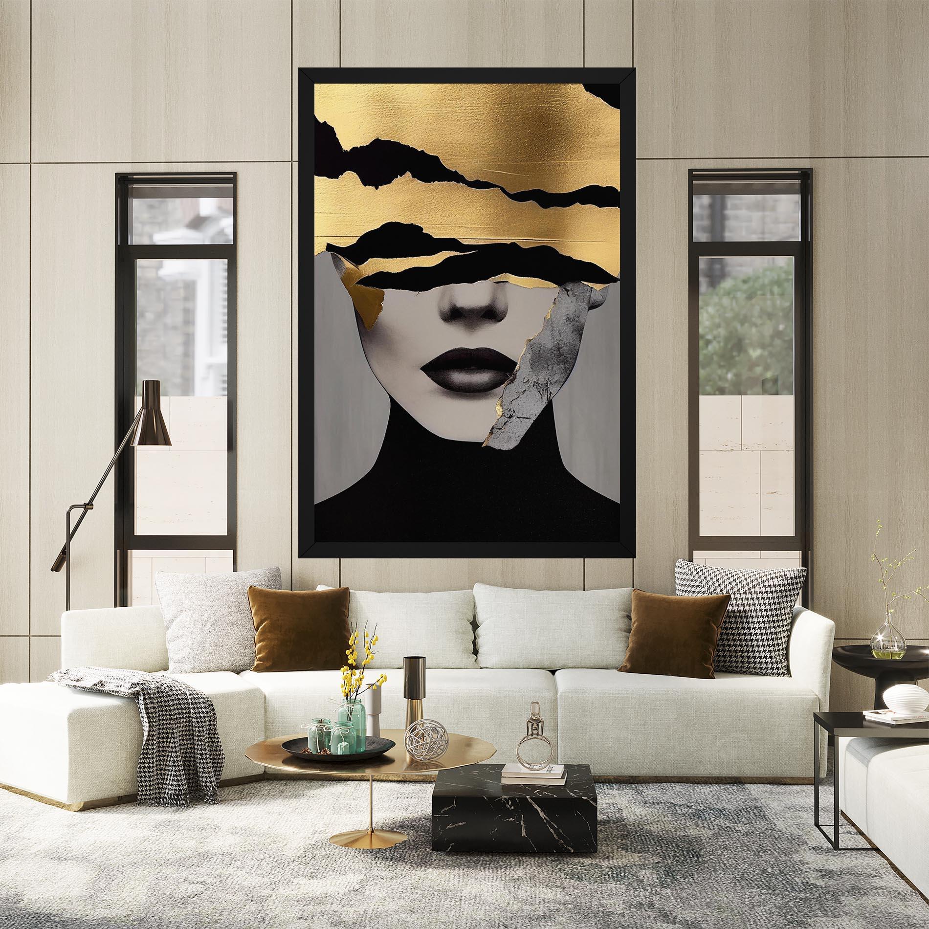 Vászonkép Modern Golden Paint mockup 2