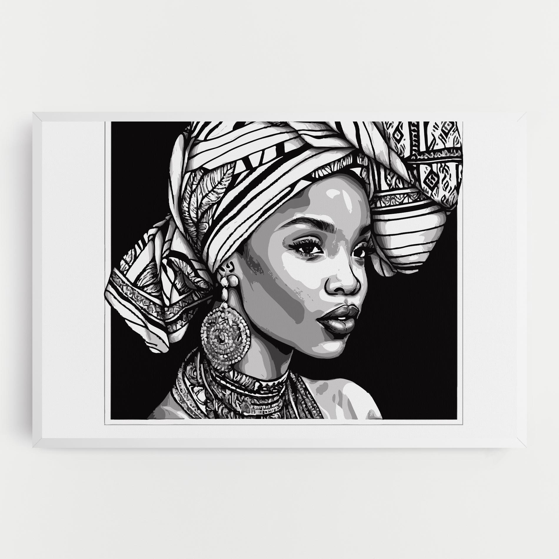 Vászonkép Beautiful African Lady mockup 0