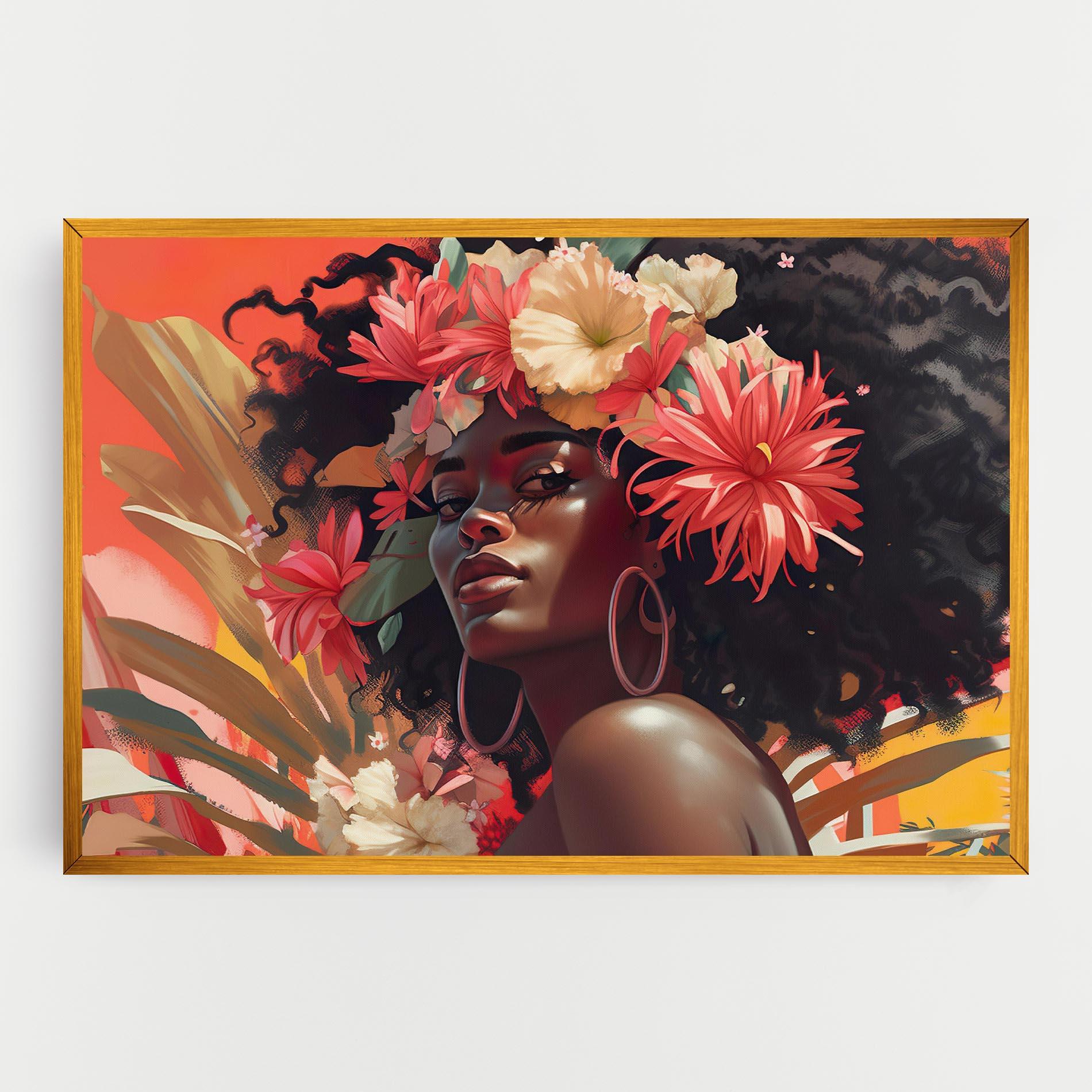 Vászonkép African Flower Woman mockup 0