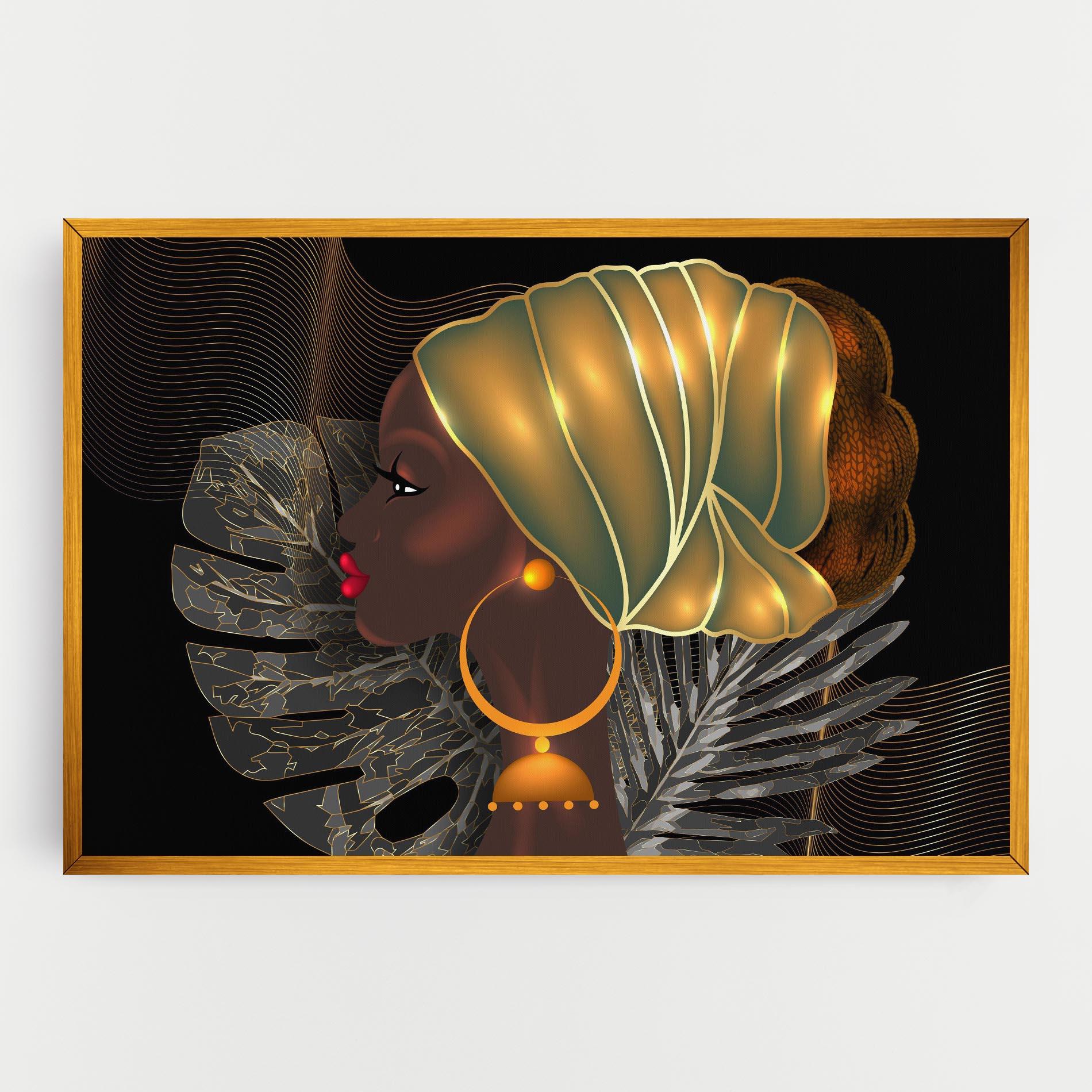 Vászonkép African Gold Leaf mockup 0