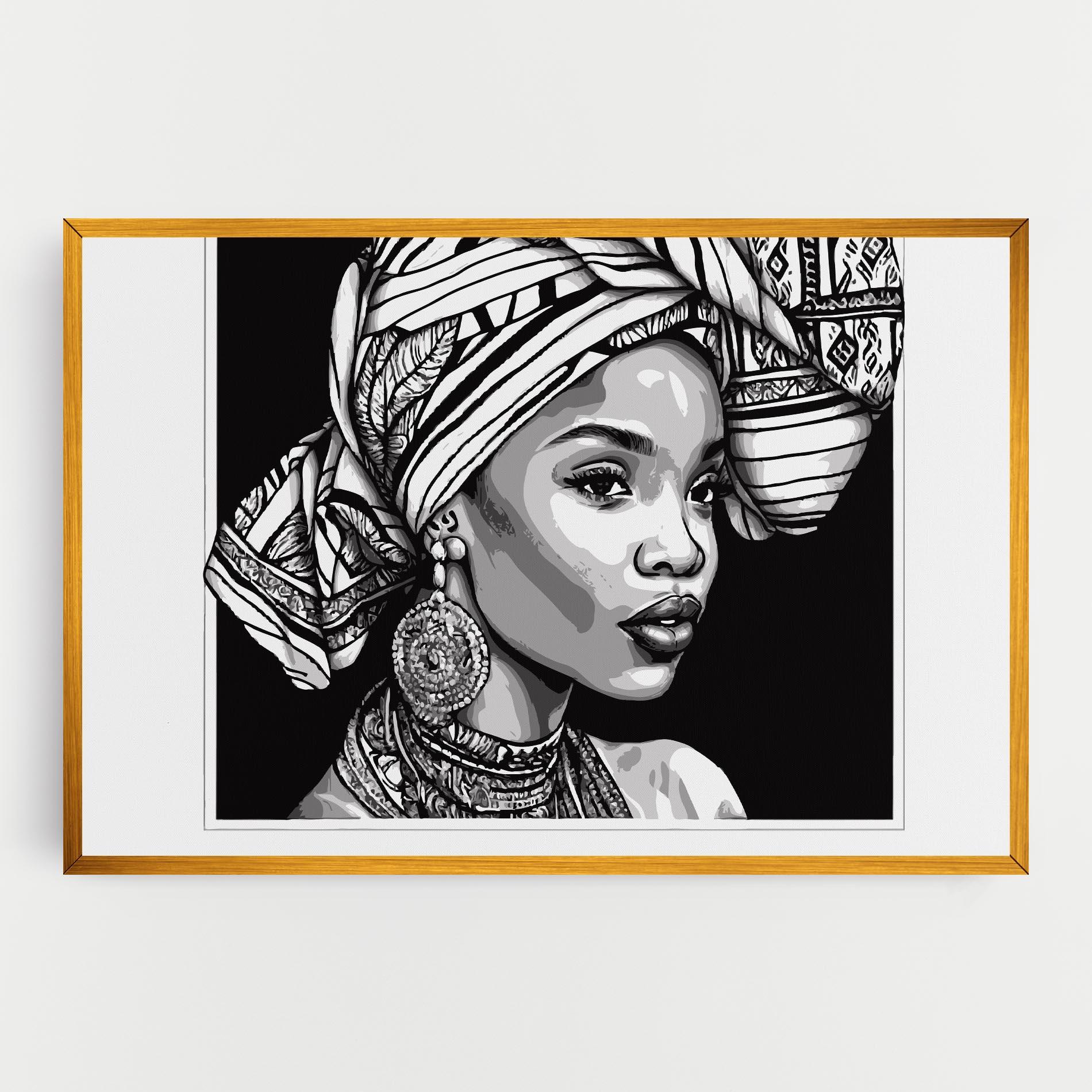 Vászonkép Beautiful African Lady mockup 0