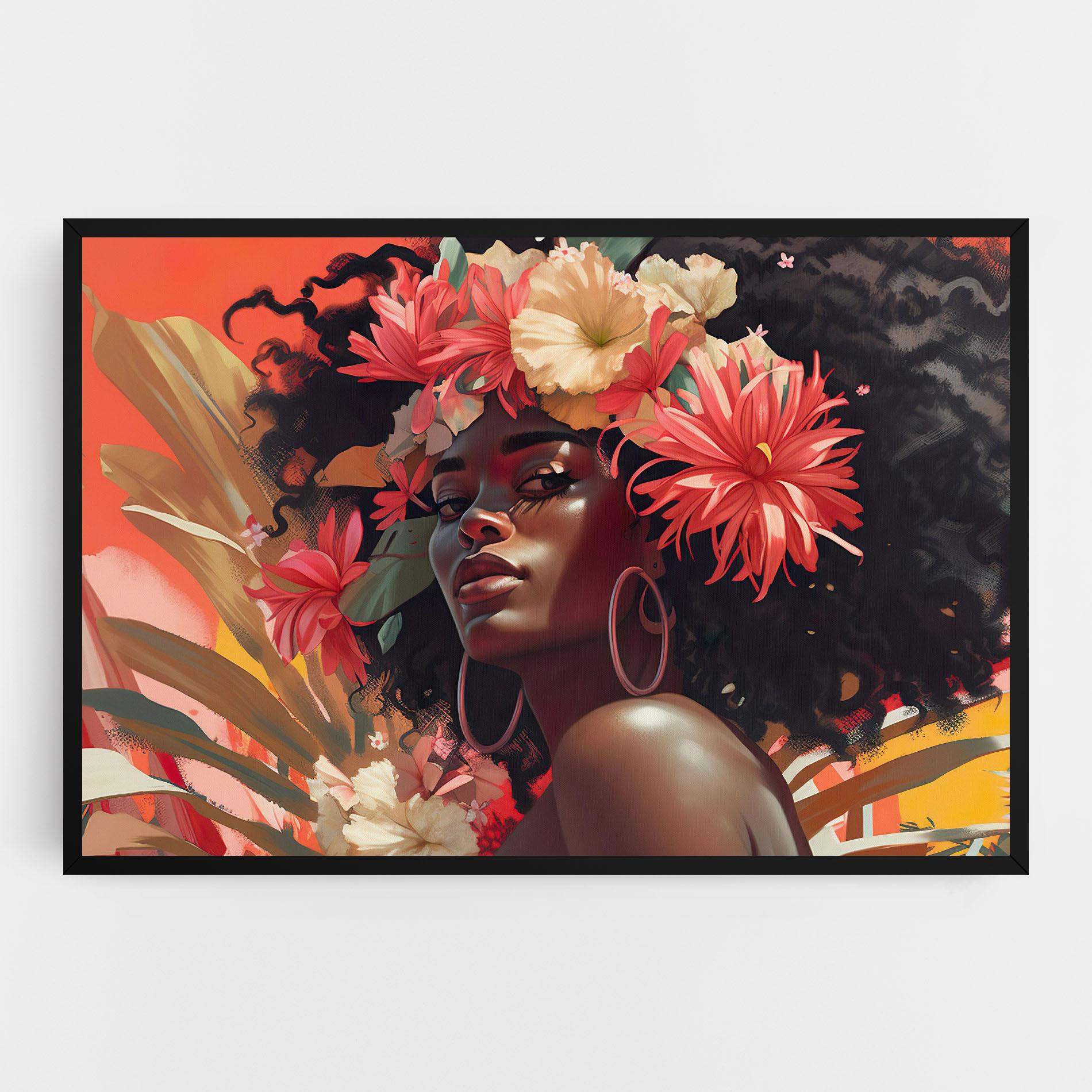 Vászonkép African Flower Woman mockup 0