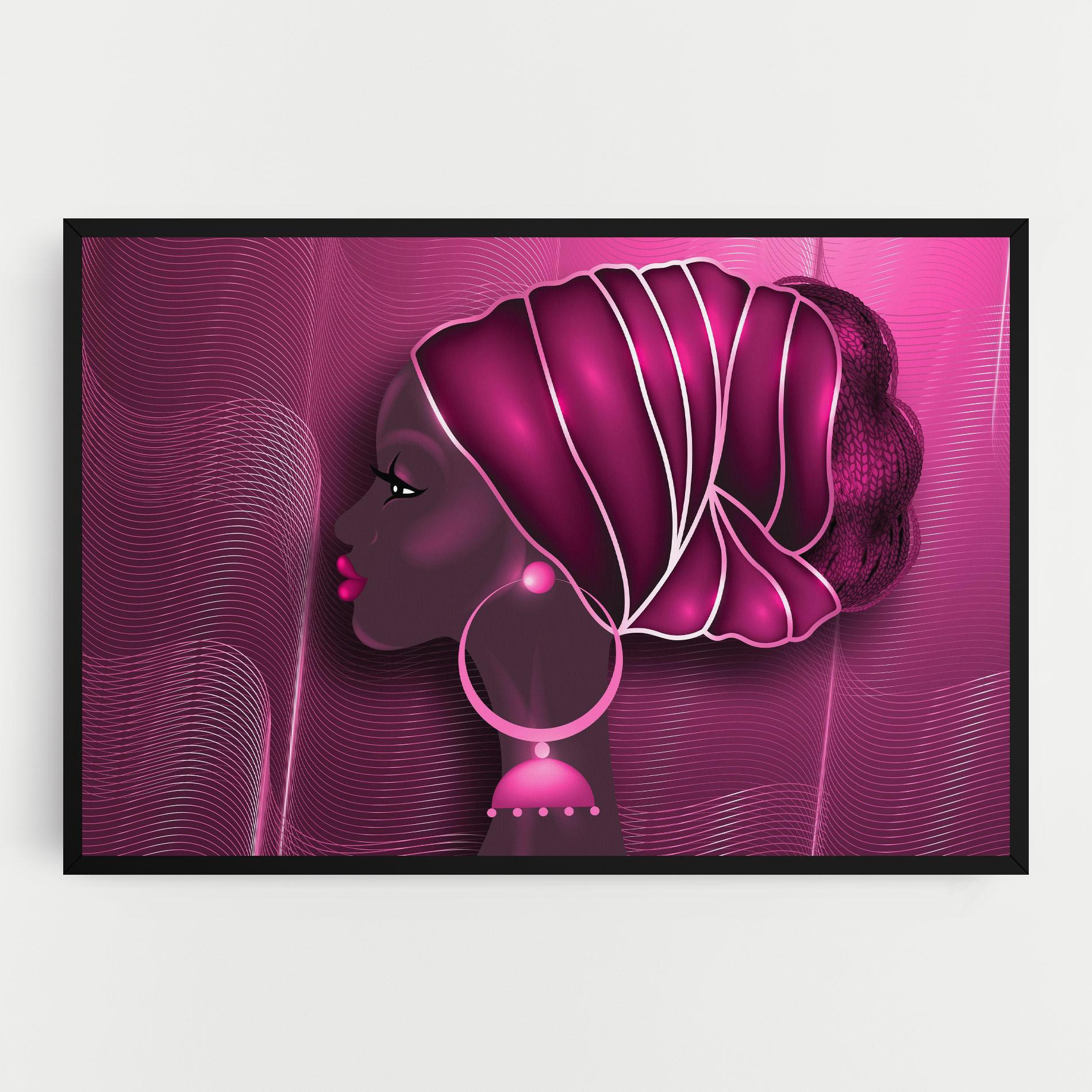 Vászonkép African Pink Woman mockup 0