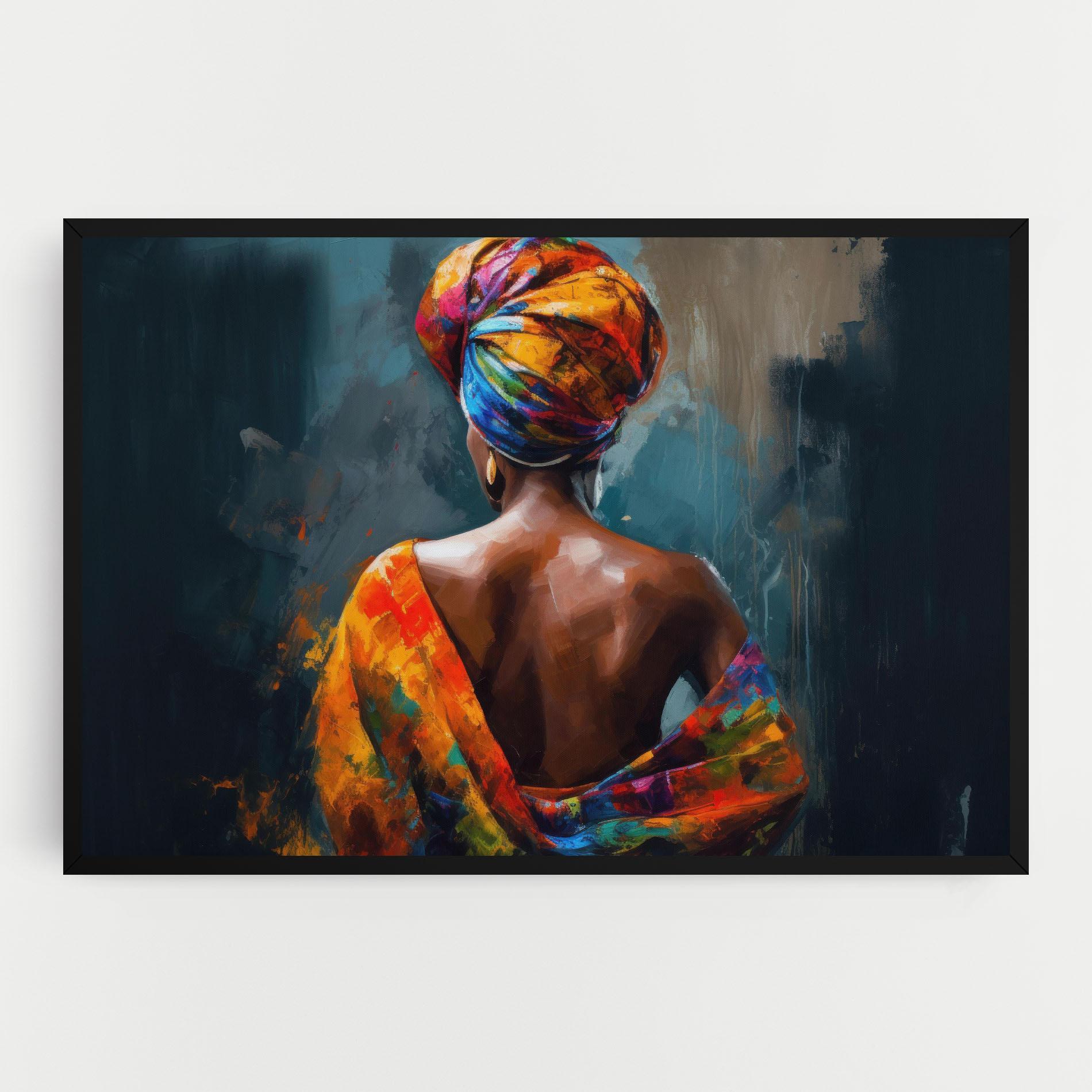 Vászonkép Colorful Turban Woman mockup 0