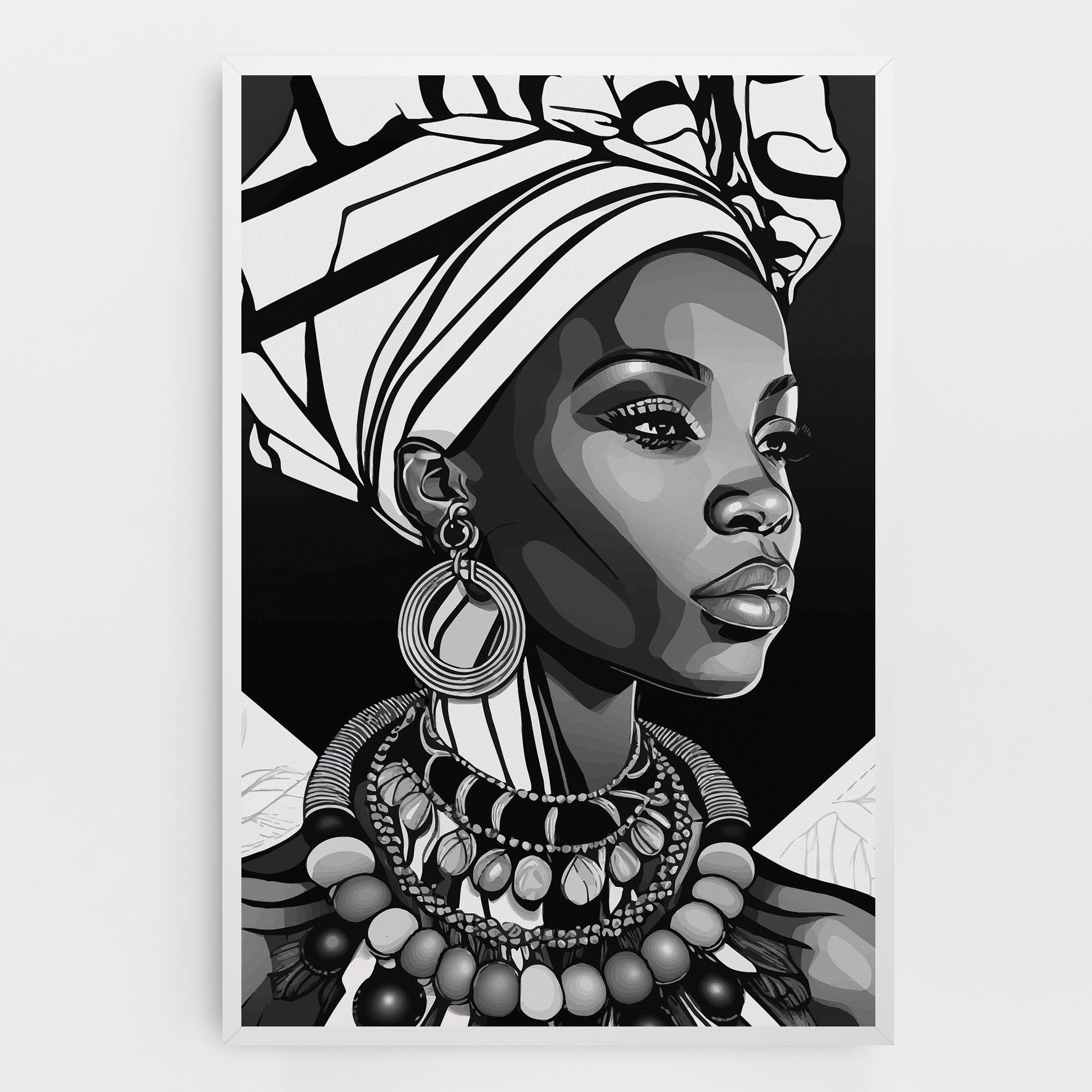 Vászonkép Black White African mockup 0