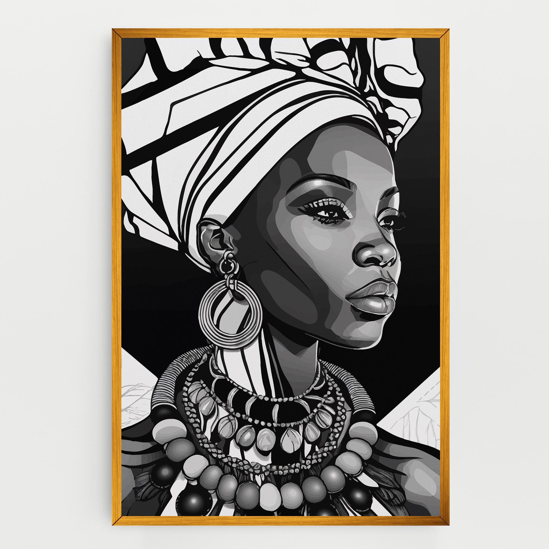 Vászonkép Black White African mockup 0