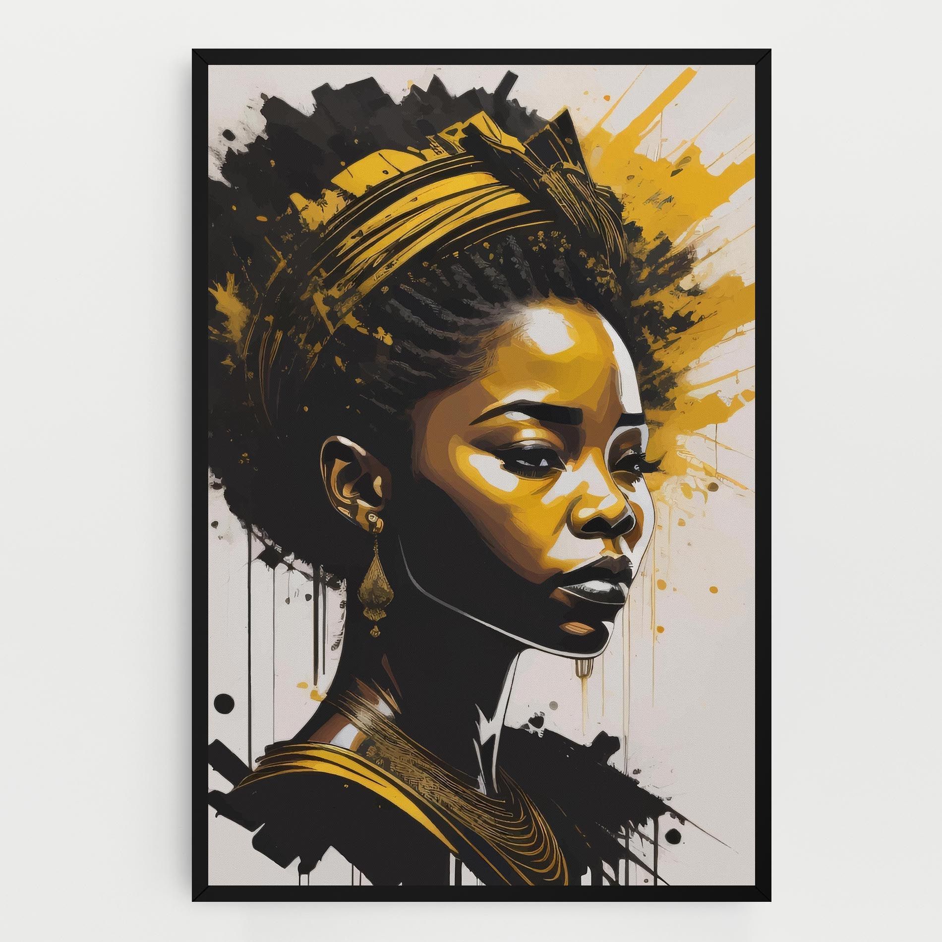 Gold African Woman mockup 0