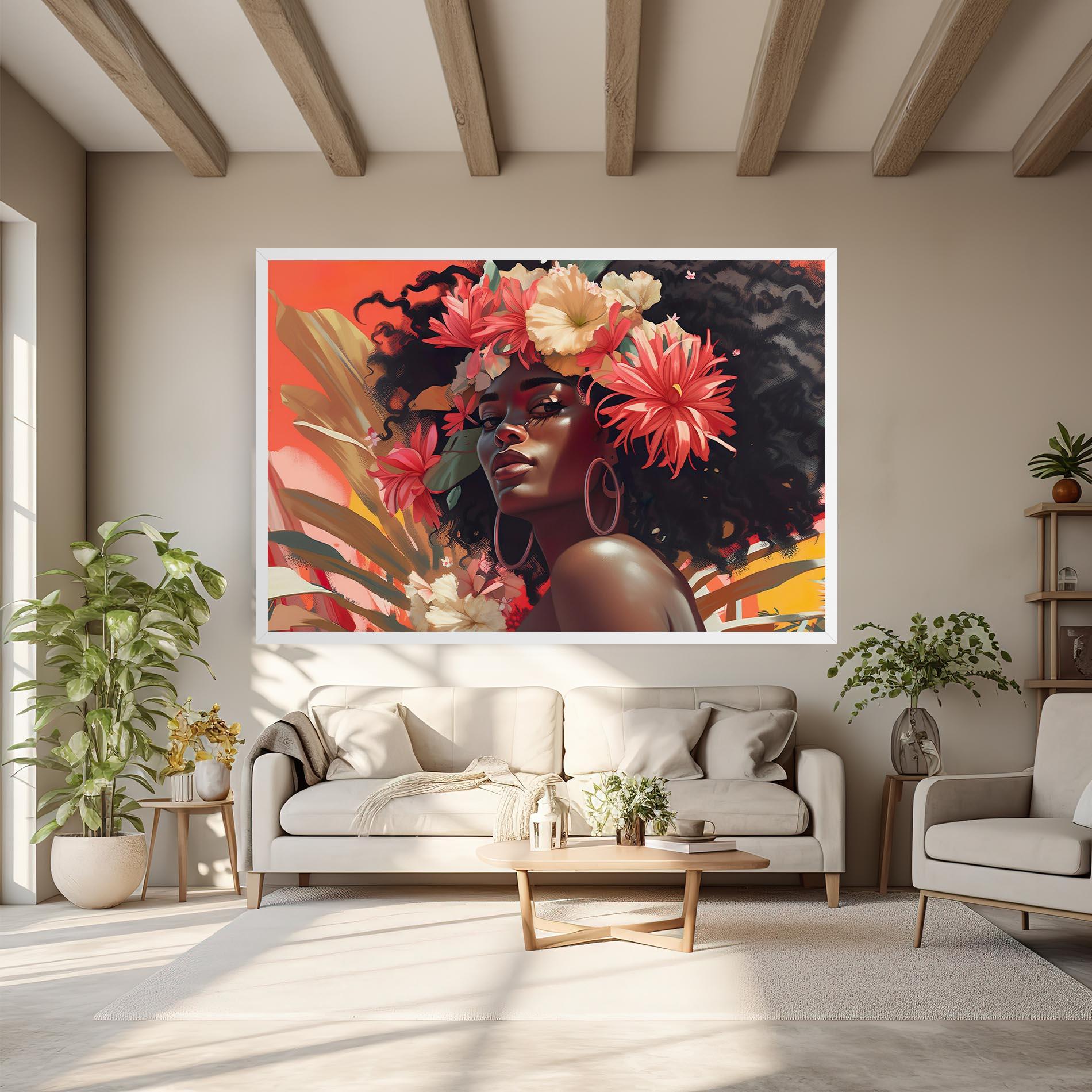 Vászonkép African Flower Woman mockup 6
