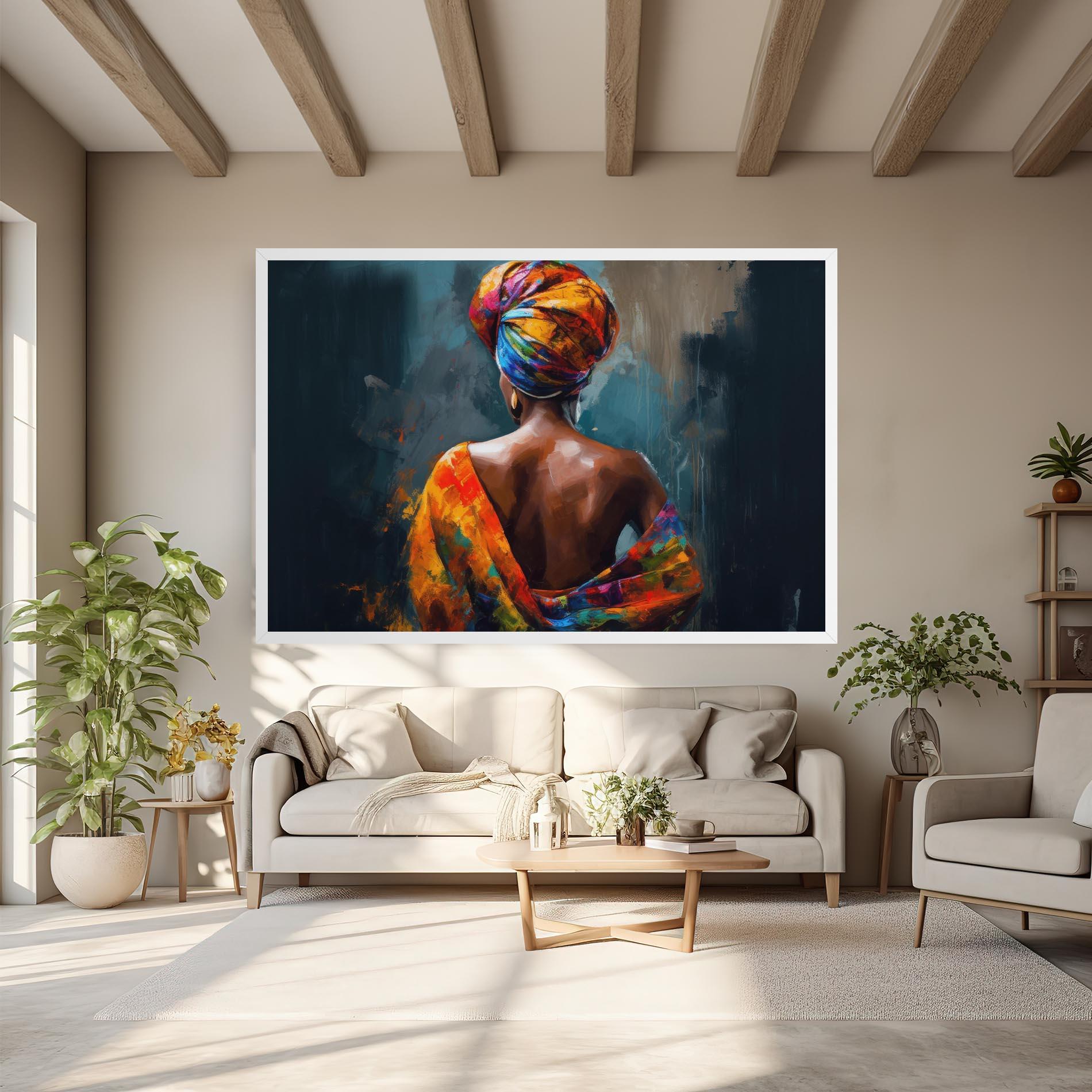 Vászonkép Colorful Turban Woman mockup 6