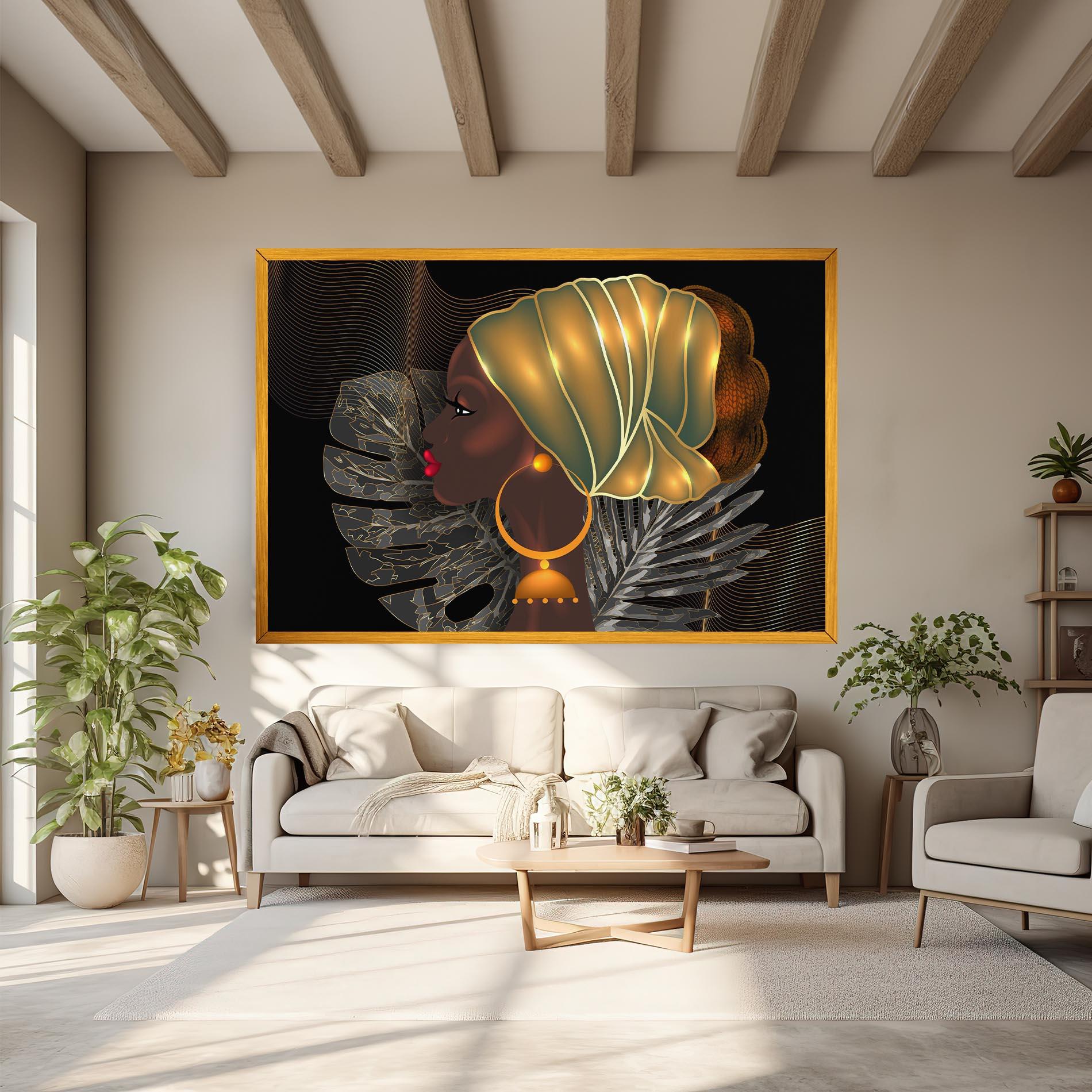 Vászonkép African Gold Leaf mockup 6
