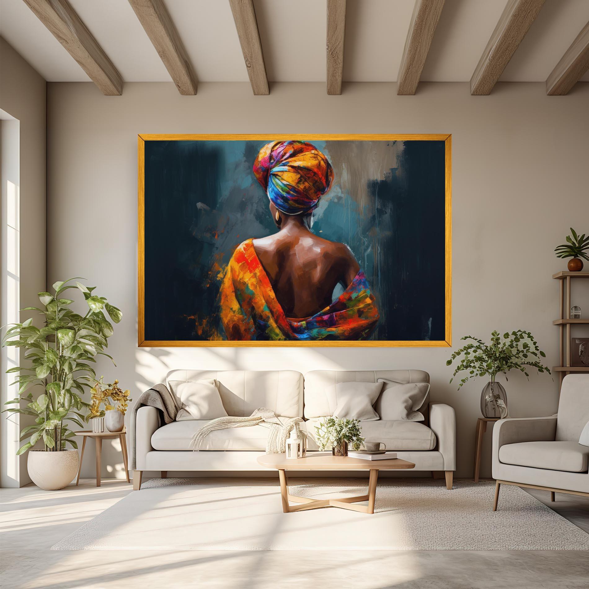 Vászonkép Colorful Turban Woman mockup 6