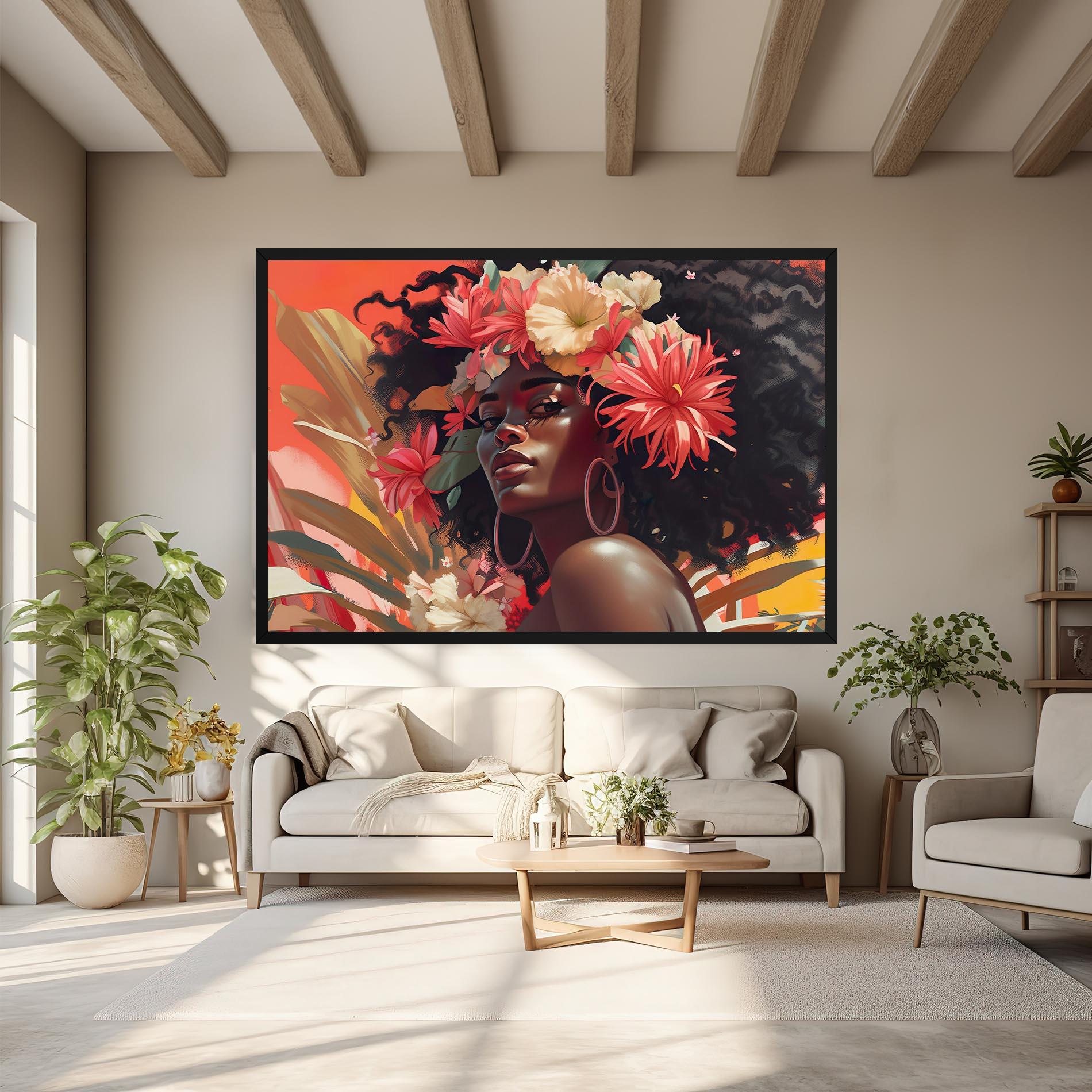 Vászonkép African Flower Woman mockup 6