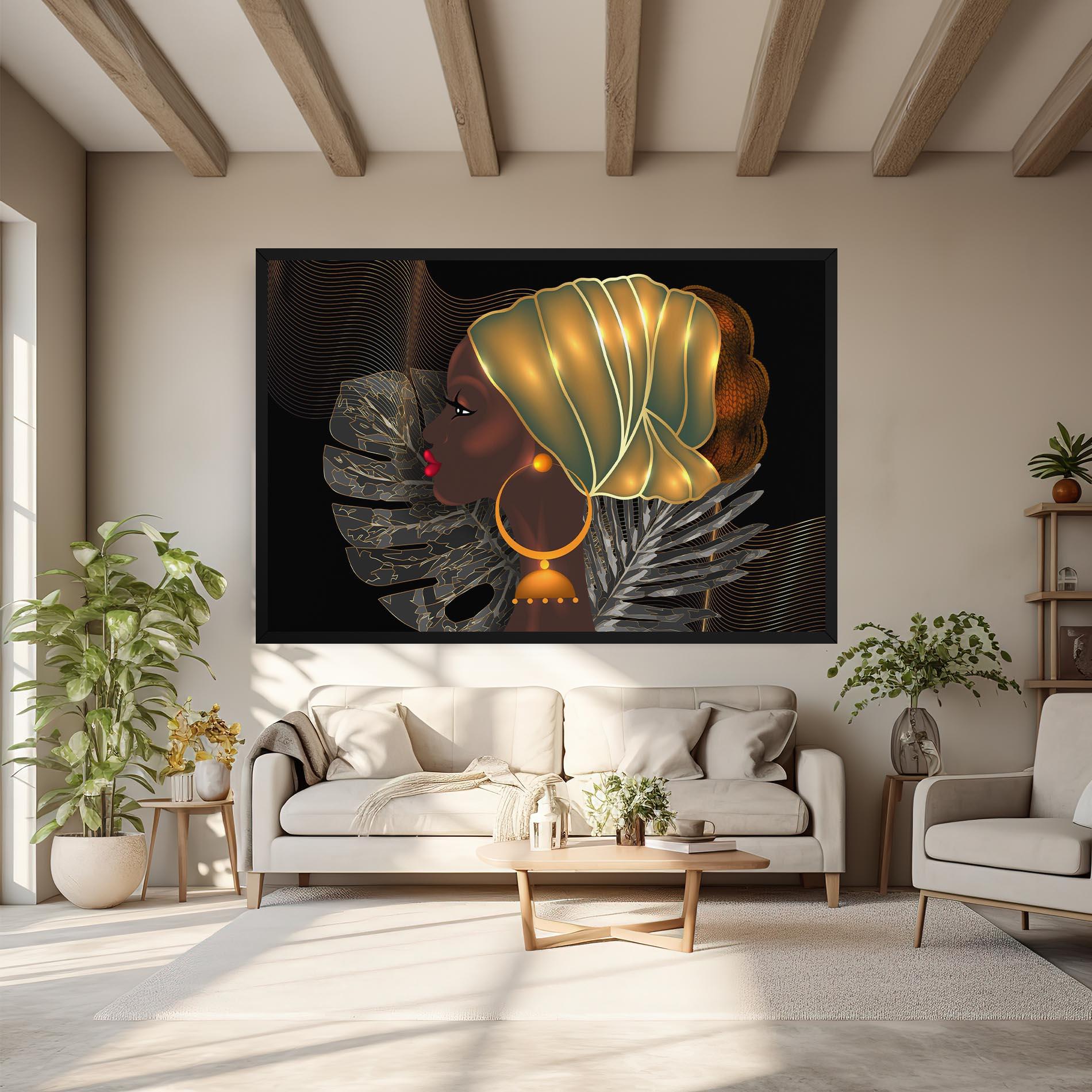 Vászonkép African Gold Leaf mockup 6