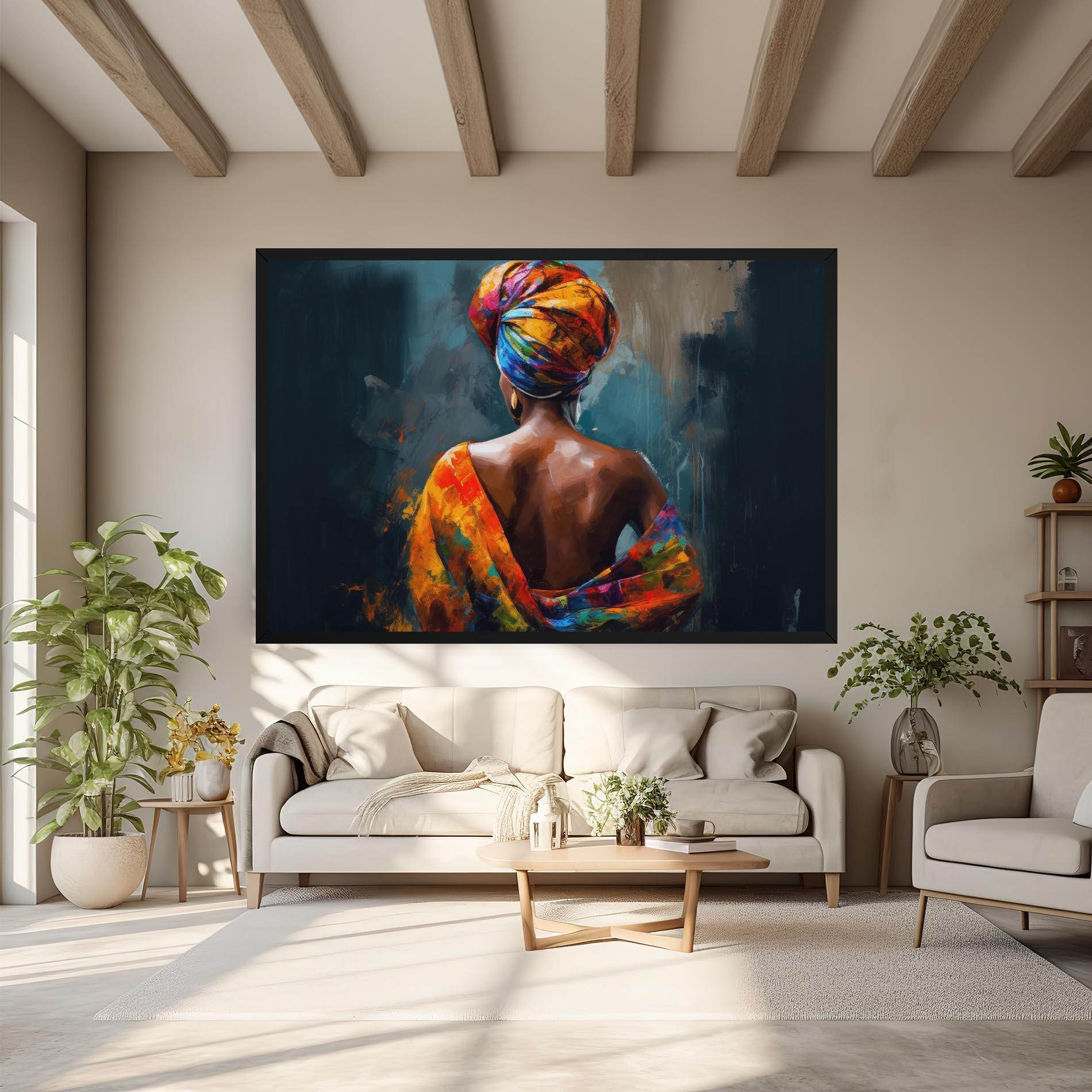 Vászonkép Colorful Turban Woman mockup 6