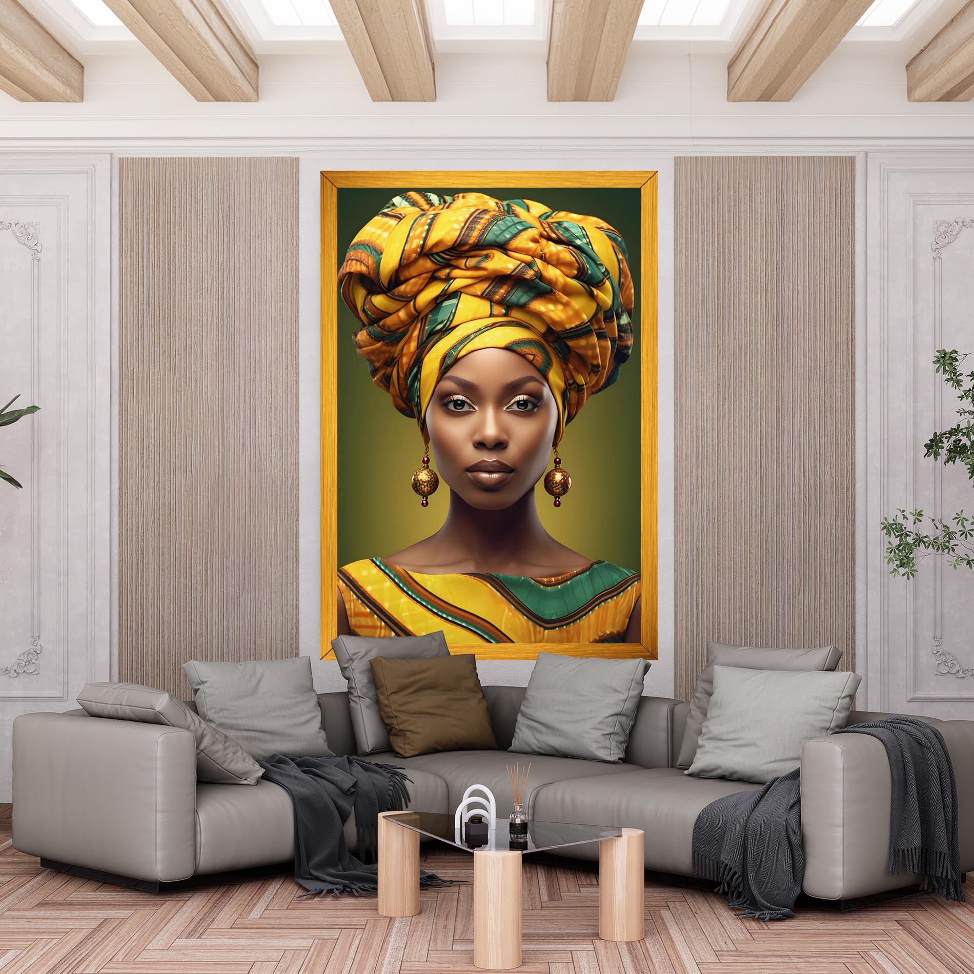 Vászonkép Yellow Scarf Woman mockup 6