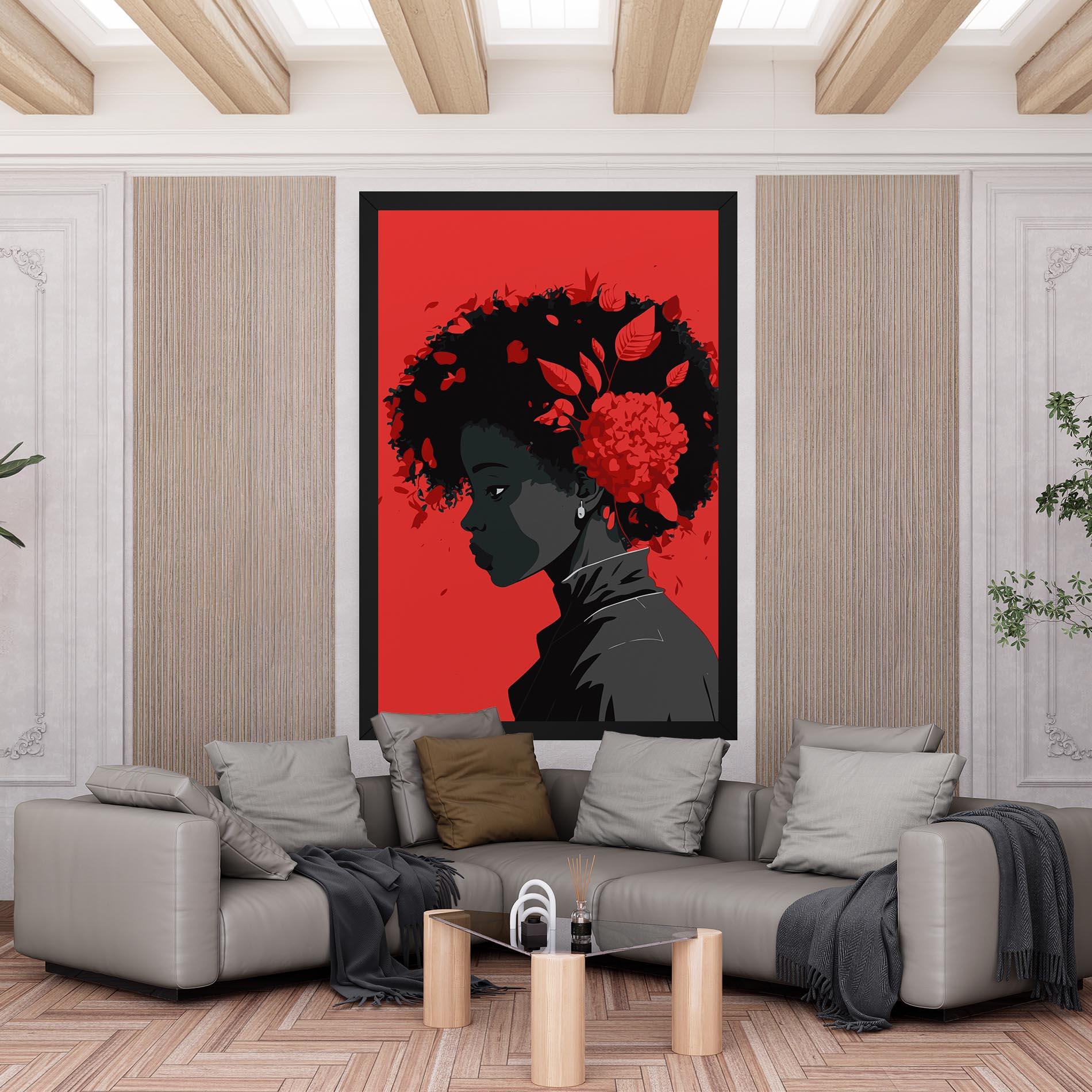 Vászonkép African Red Flower mockup 6