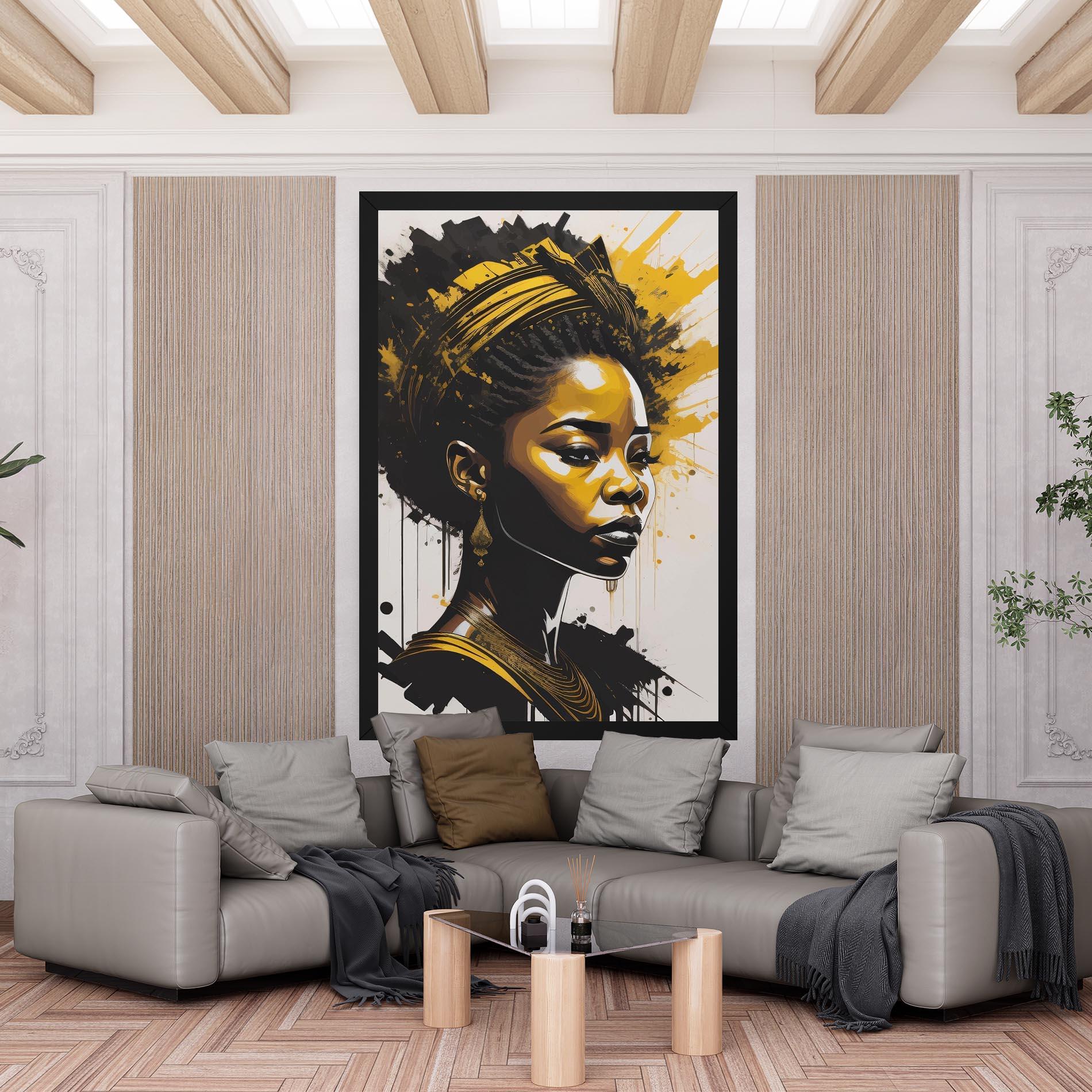 Vászonkép Gold African Woman mockup 6