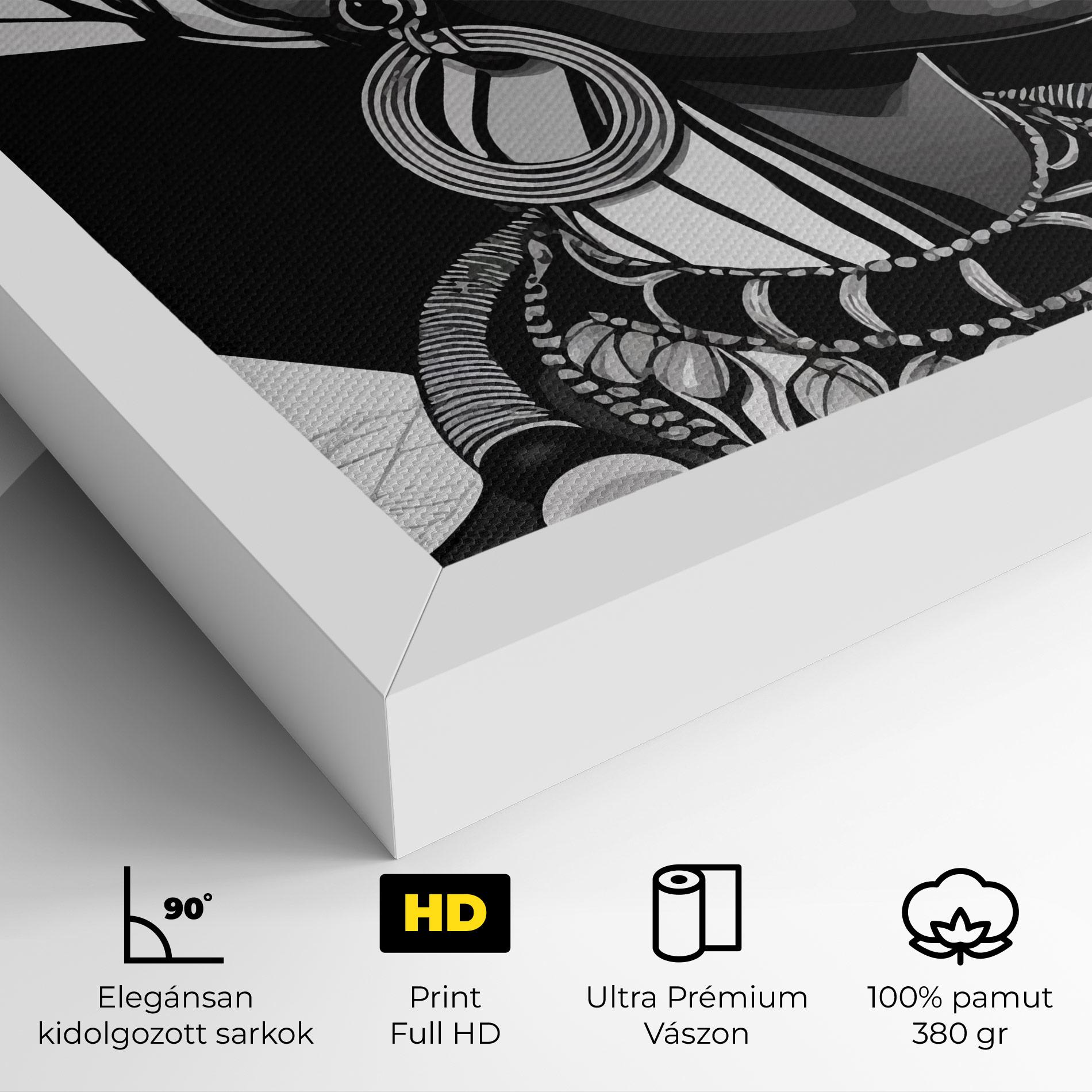 Vászonkép Black White African mockup 4