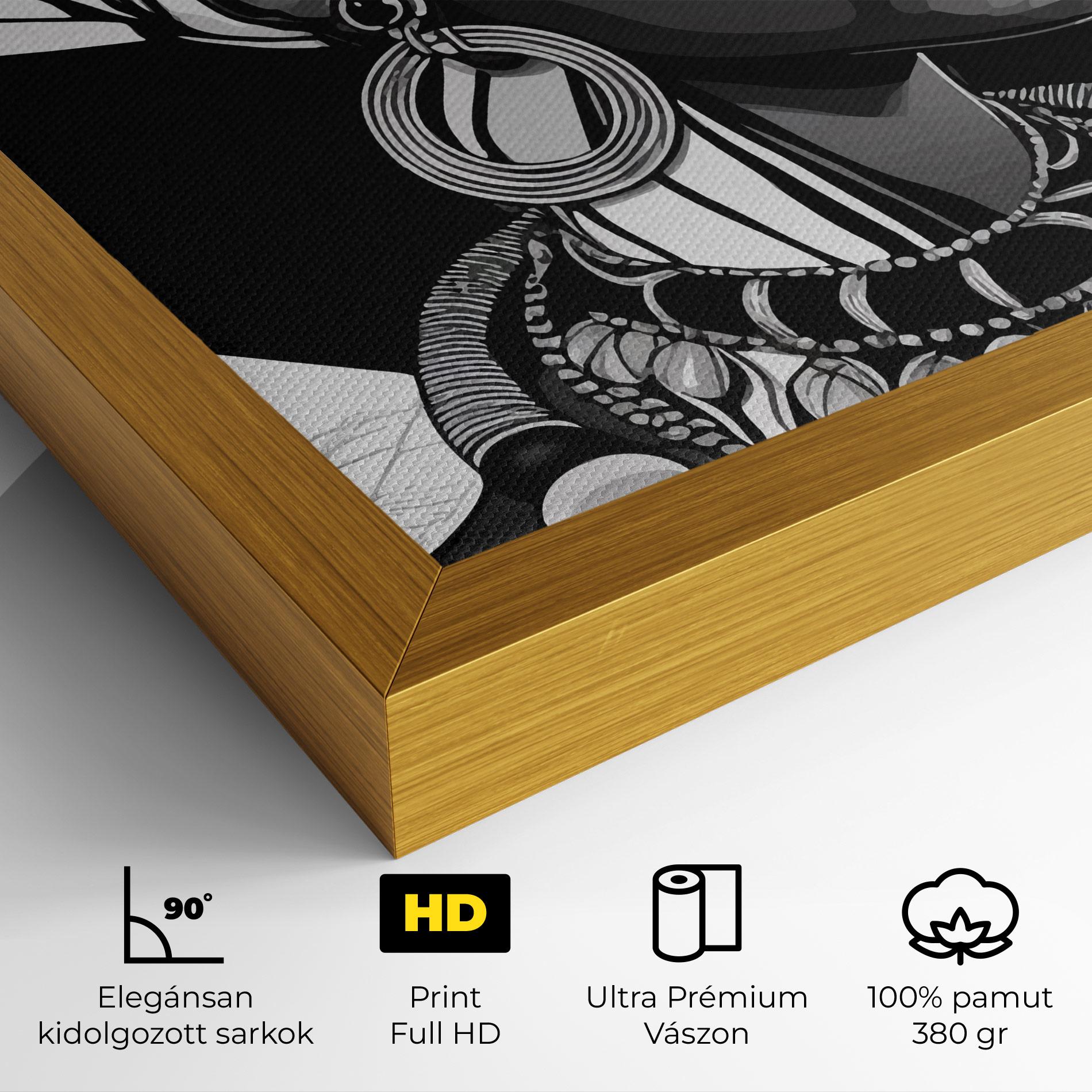 Vászonkép Black White African mockup 4