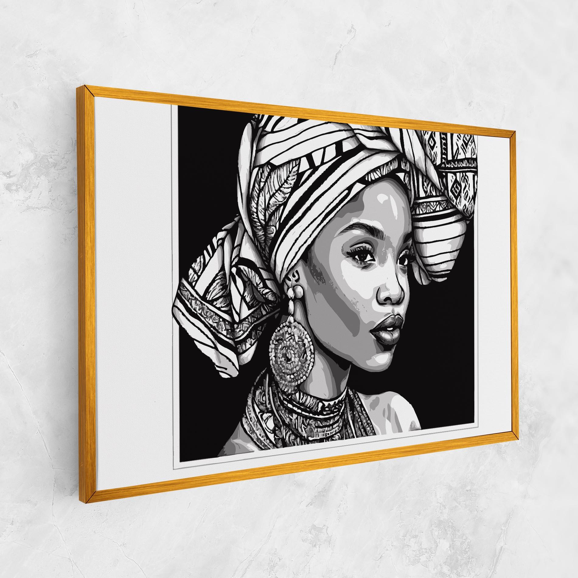 Vászonkép Beautiful African Lady mockup 1