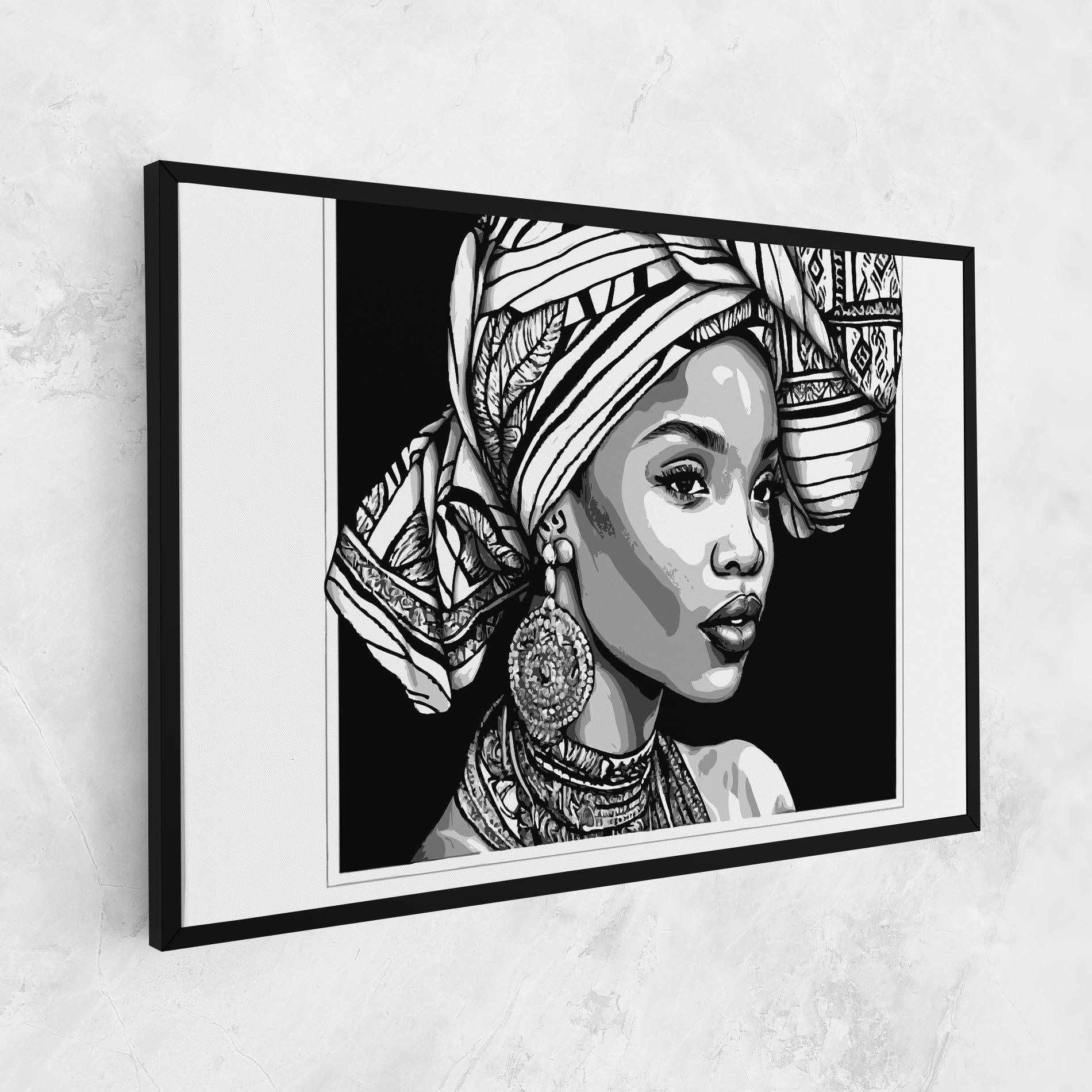 Vászonkép Beautiful African Lady mockup 1