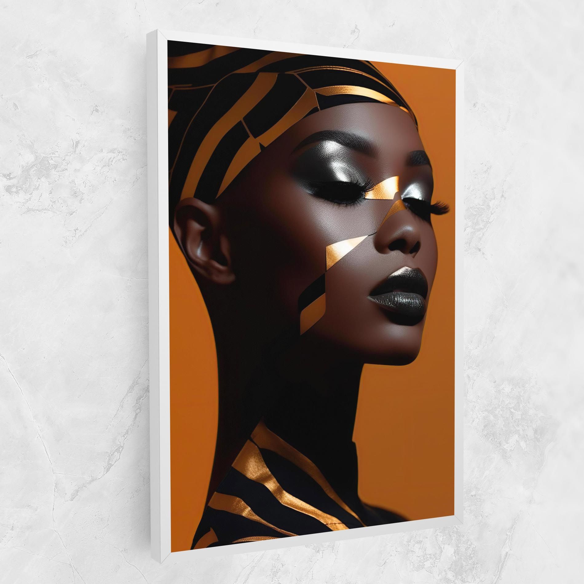 African Woman On Orange mockup 1