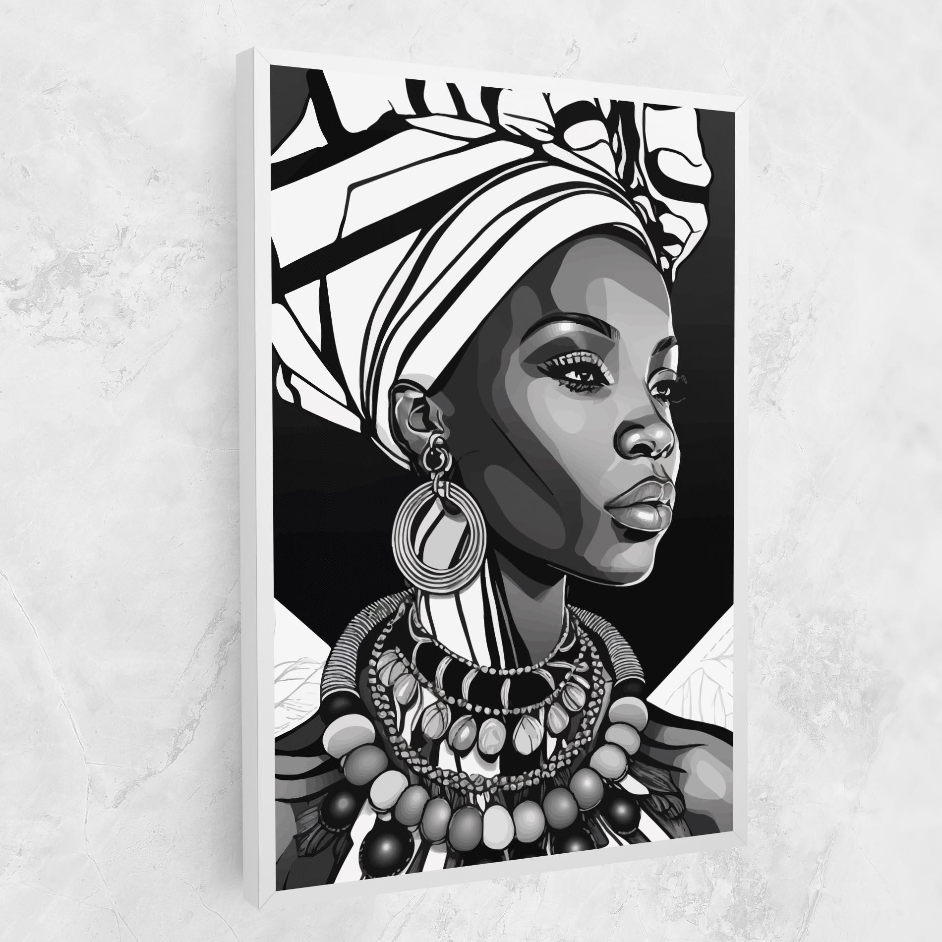 Vászonkép Black White African mockup 1